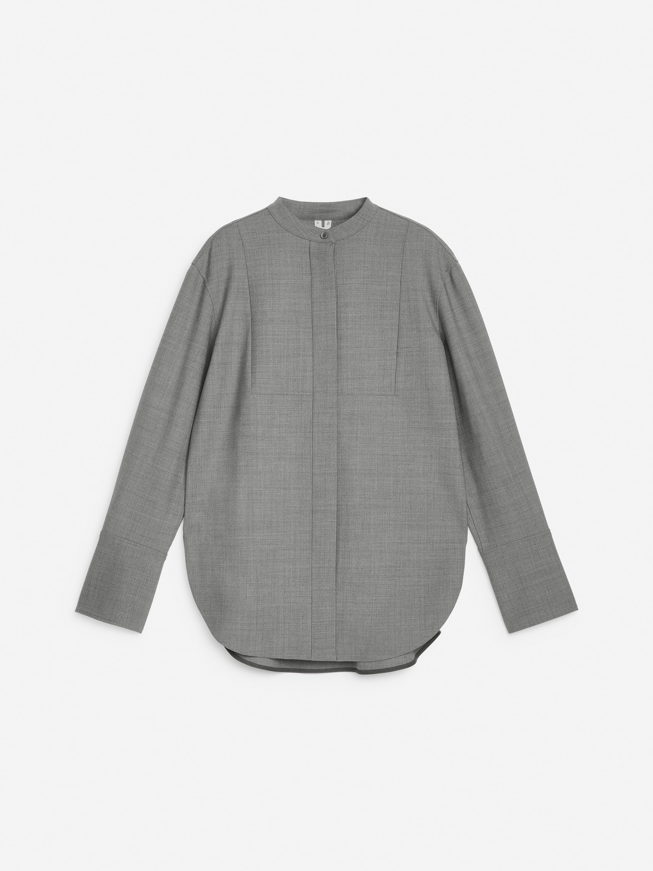 Größeres Bild ansehen: Smokinghemd aus Wollmischung - Graumeliert - Ladies | H&M DE 1