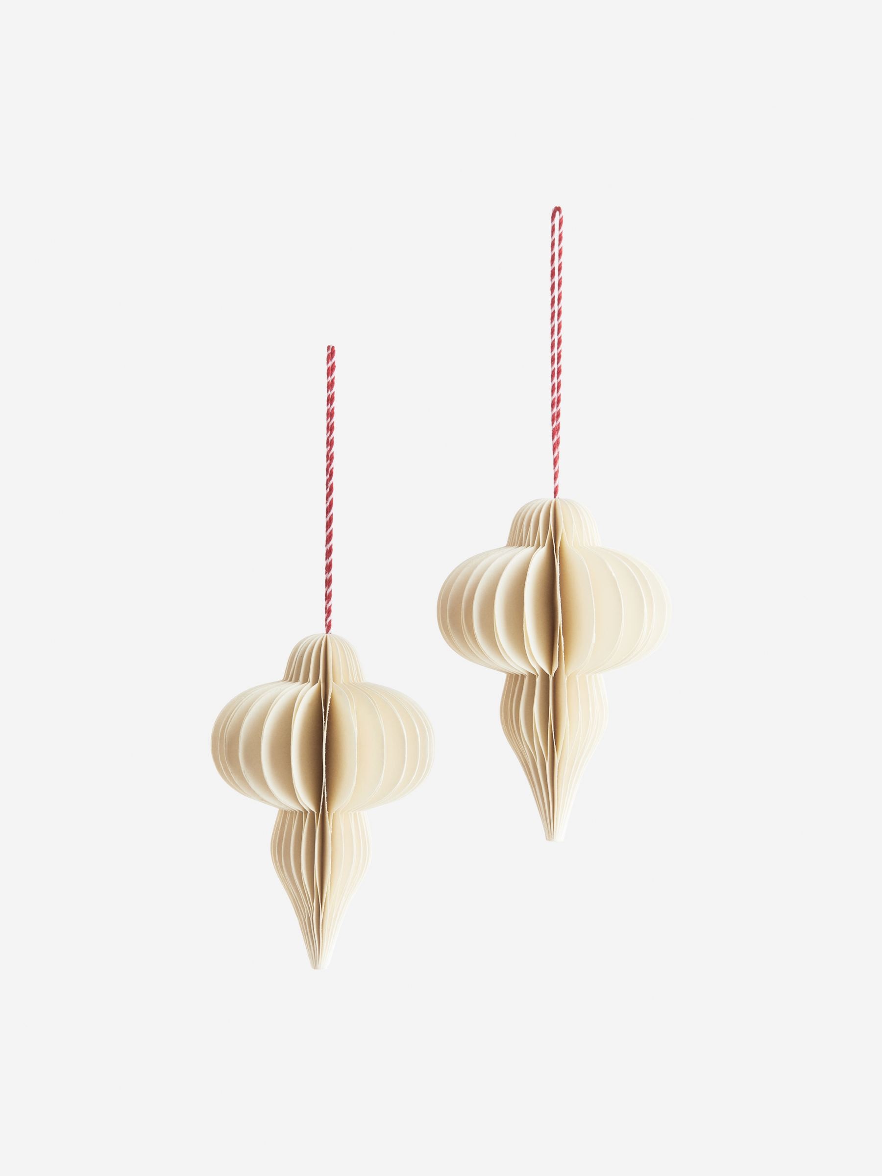 Honeycomb Ornaments Set of 2-#FFFFFF-9509