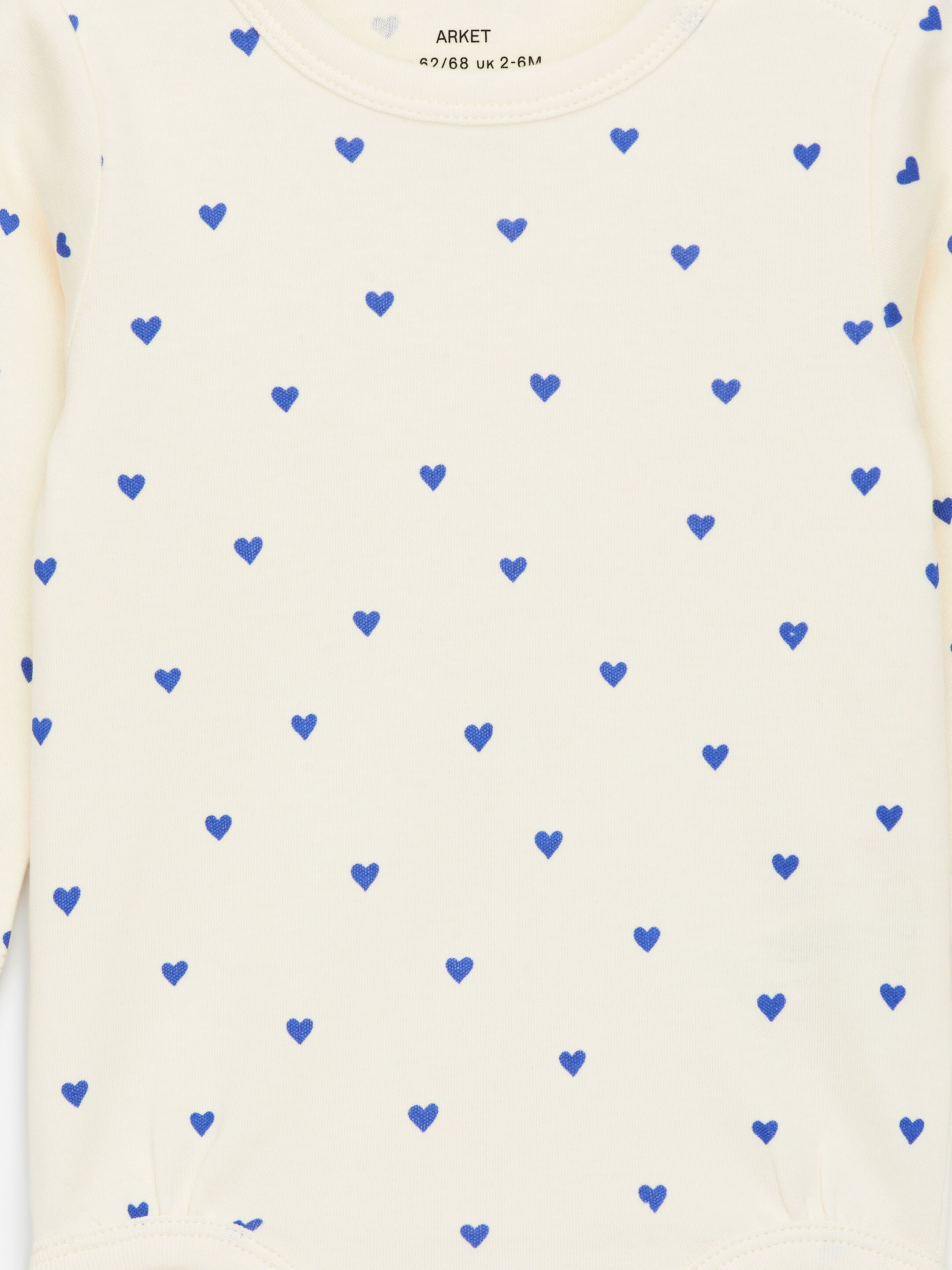 Näytä suurempi kuva: Pitkähihainen body - Valkoinen/sininen sydämet - Kids | H&M FI 3