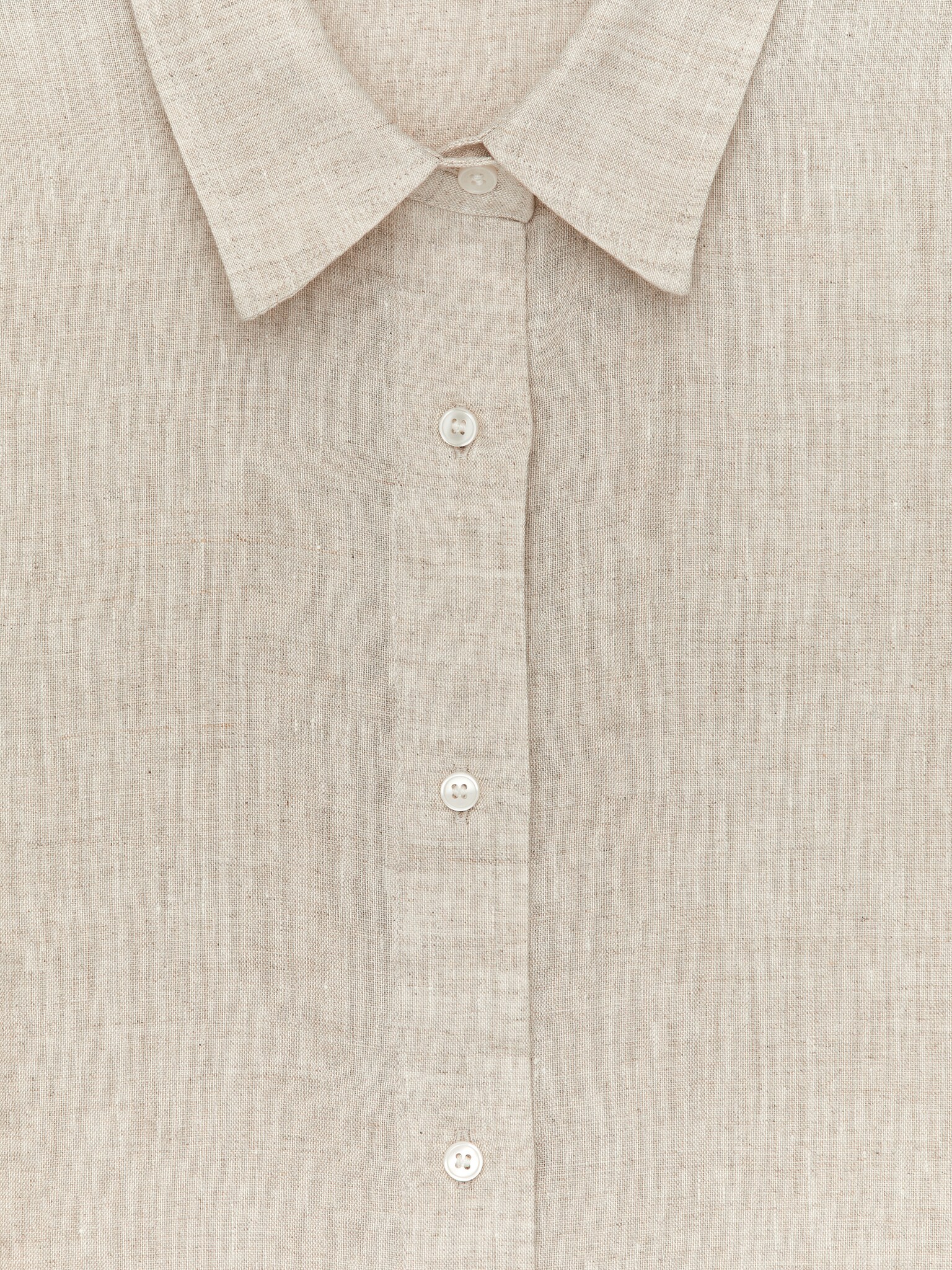 Chemise décontractée en lin - Beige/Noir - 2