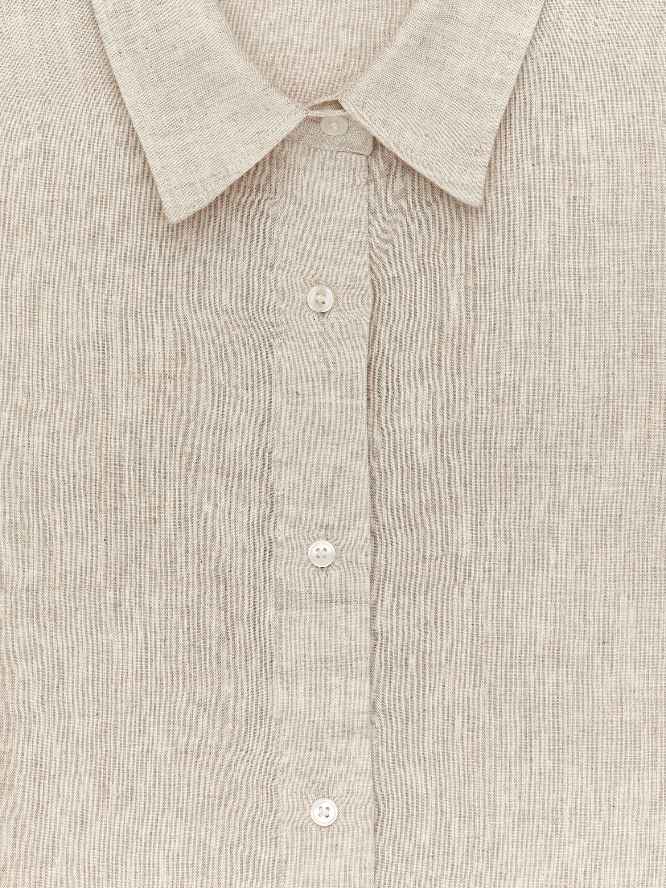 Größeres Bild ansehen: Lockeres Leinenhemd - Beige - Ladies | H&M DE 2