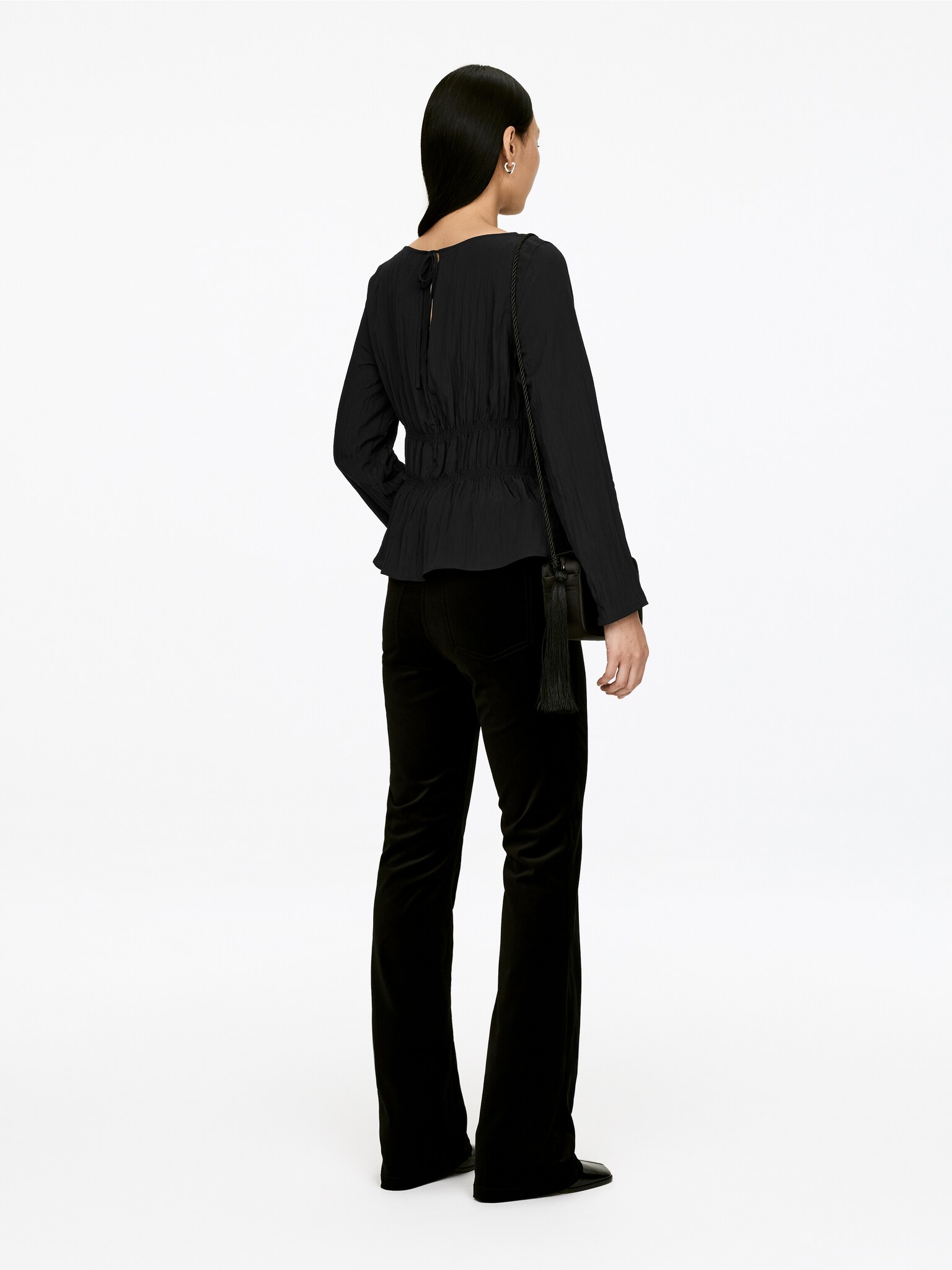 Smock Top - Black/Light Beige - 3
