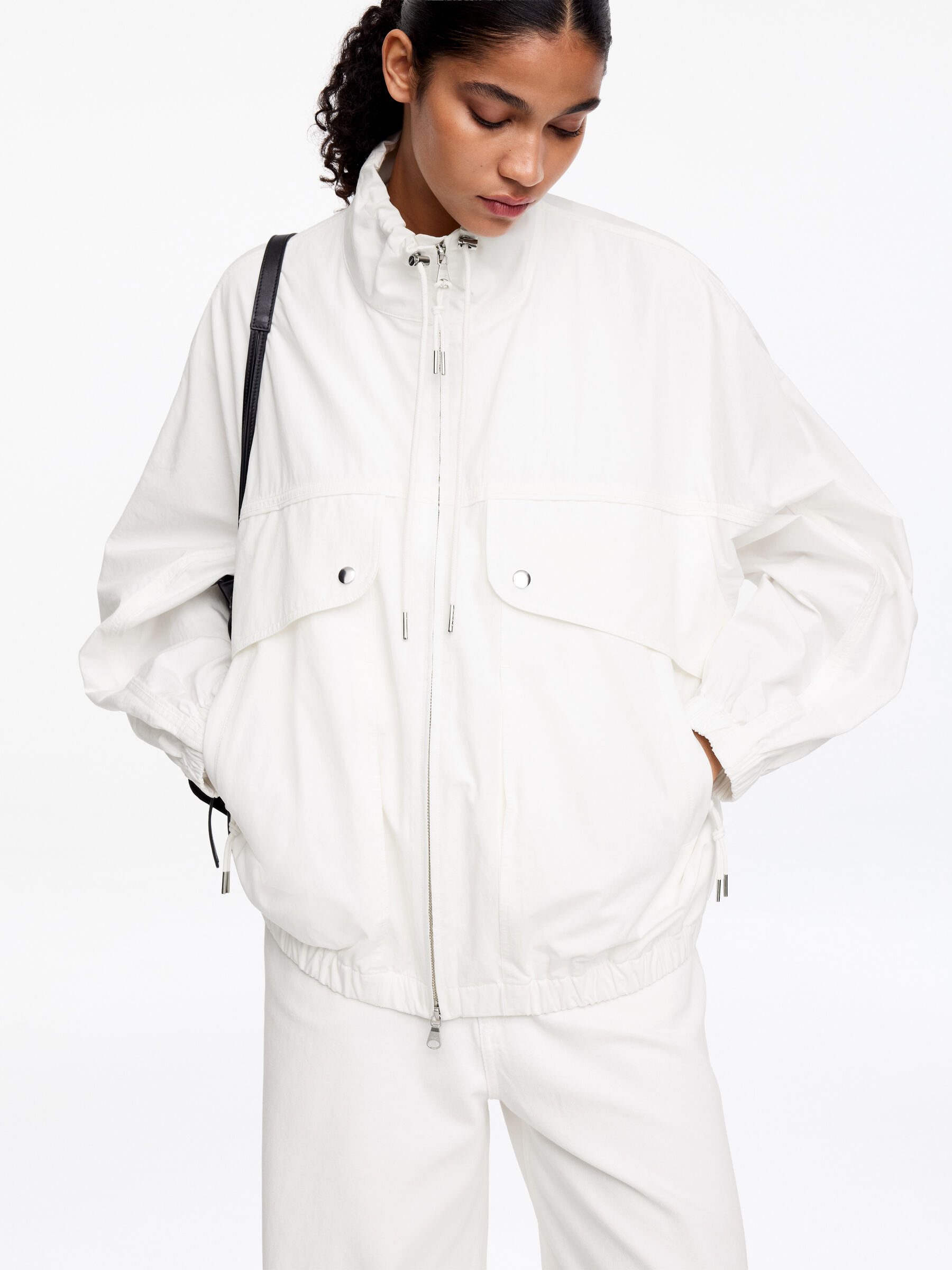 Utility Drawstring Jacket - White - Loose fit - Women - StillMedia/Lookbook - 5