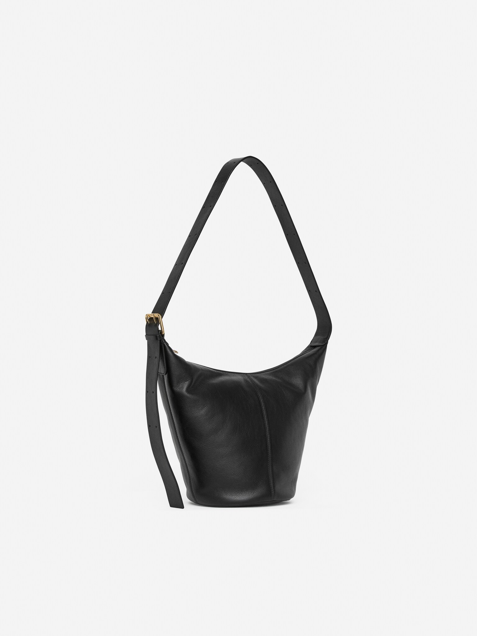 Kožená bucket bag - Black - 2