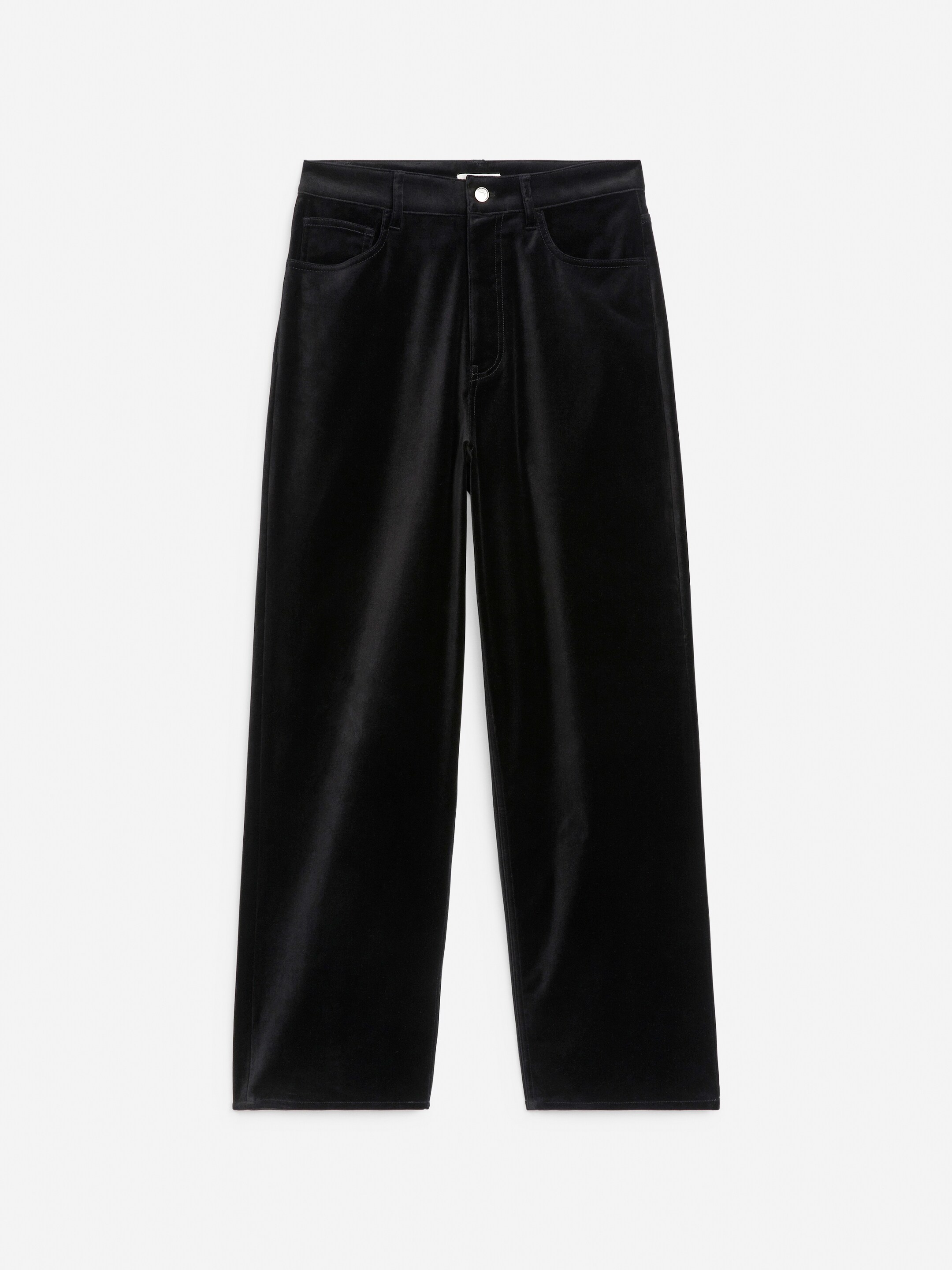View larger image: AMBER Barrel Velvet Jeans - Black - Ladies | H&M GB 1