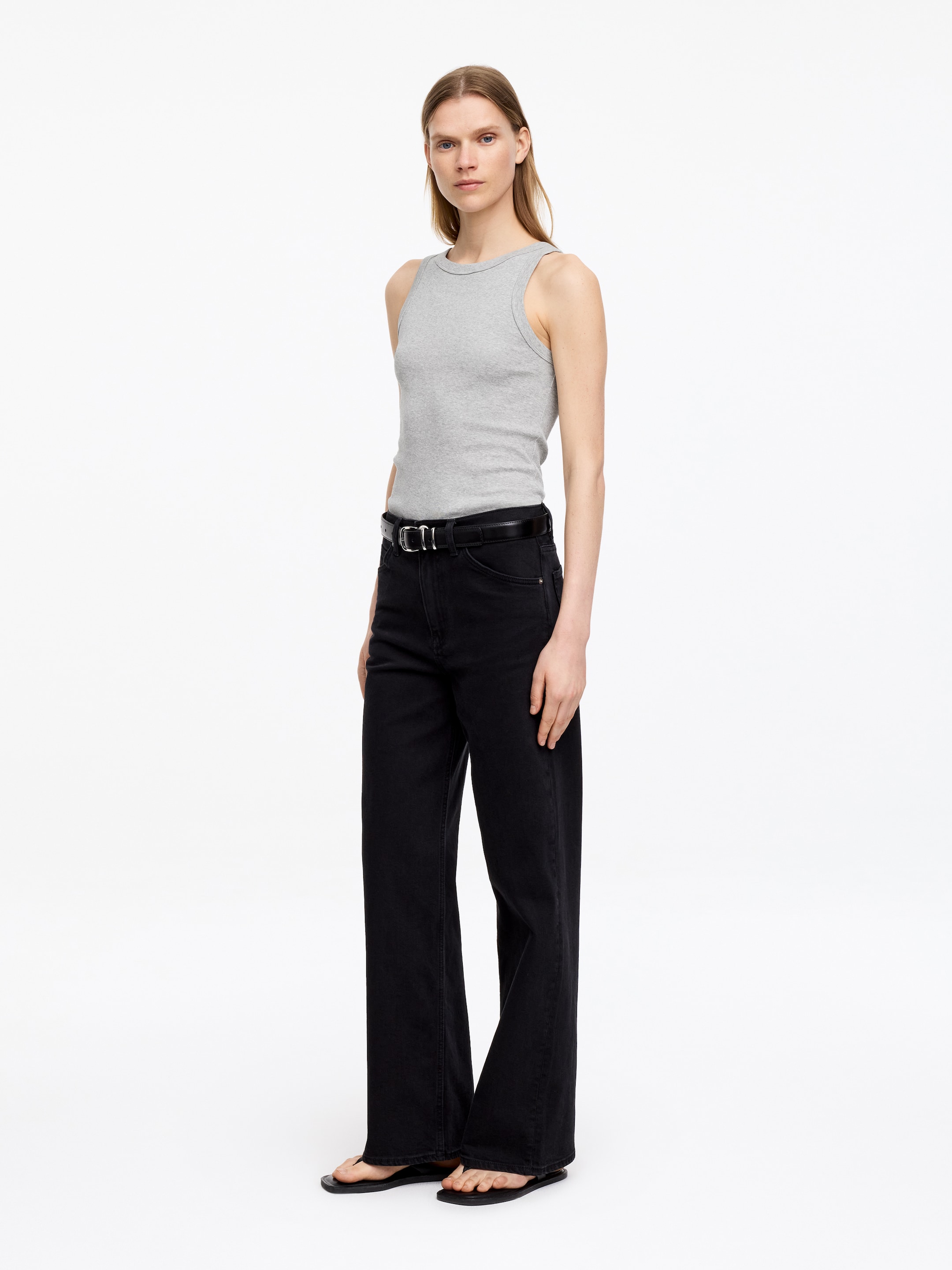 Rib Tank Top - Grey - Slim fit - Women - StillMedia/Lookbook - 11
