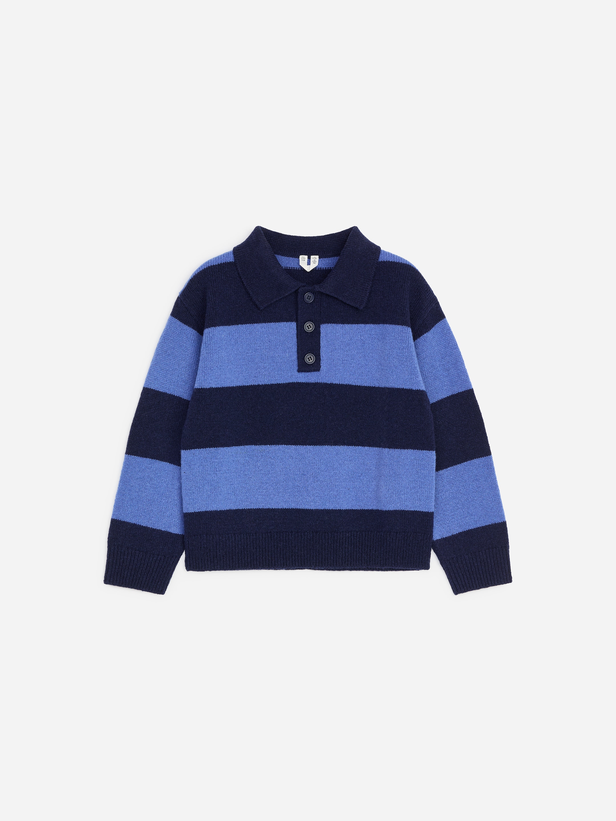 Knitted Wool Polo Shirt-Blue-20074