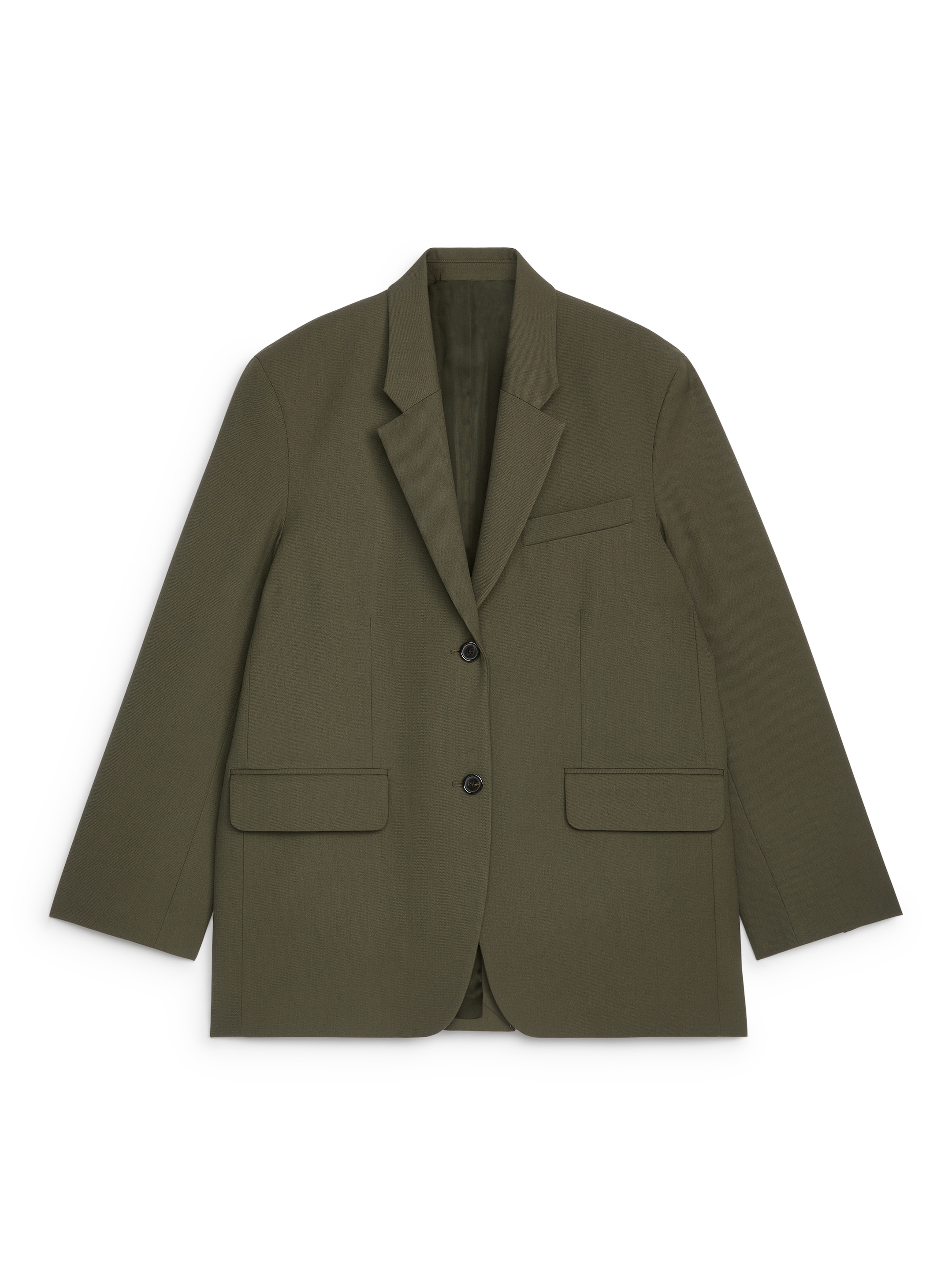 View larger image: Oversized Wool-Blend Blazer - Khaki Green - Ladies | H&M GB 1