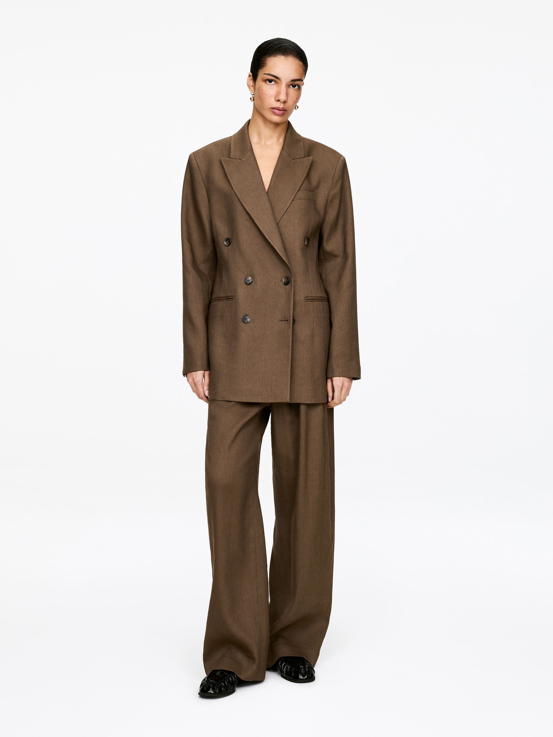 Double-Breasted Blazer-#655444-18134