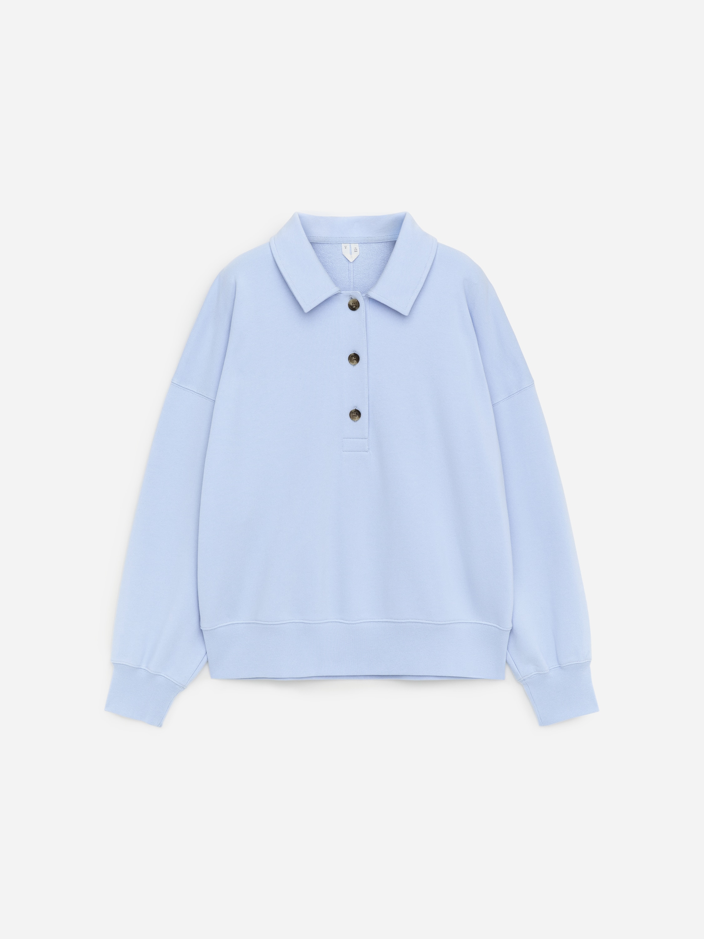 Hanorac Polo din French Terry - Albastru deschis/Alb Crem