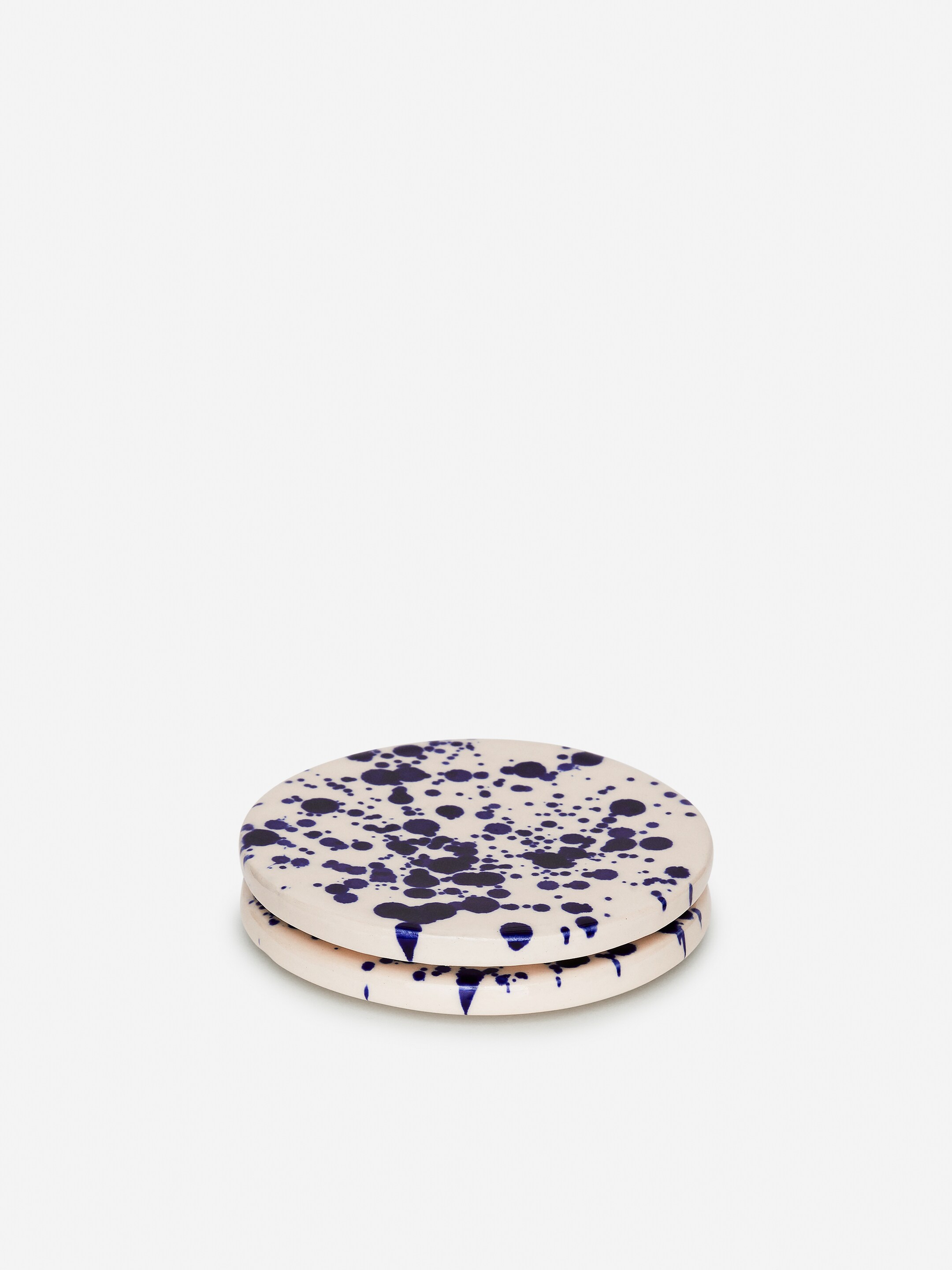 Grotere afbeelding bekijken: Stoneware Coasters Set of 2 - Off White/Blue Speckles - HOME | H&M BE 1