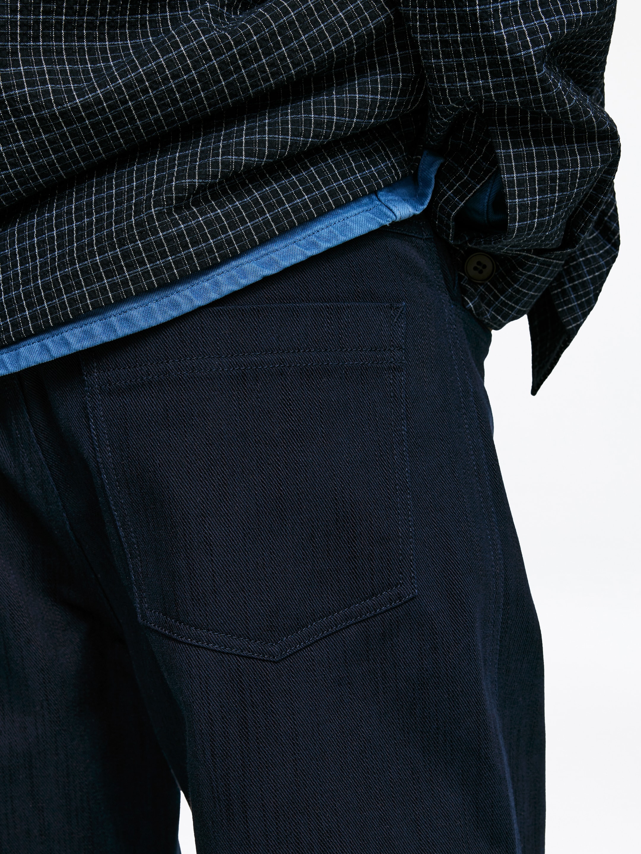 Lockere Hose aus Baumwolltwill - Dunkelblau - Relaxed Fit - Women - StillMedia/Lookbook - 6
