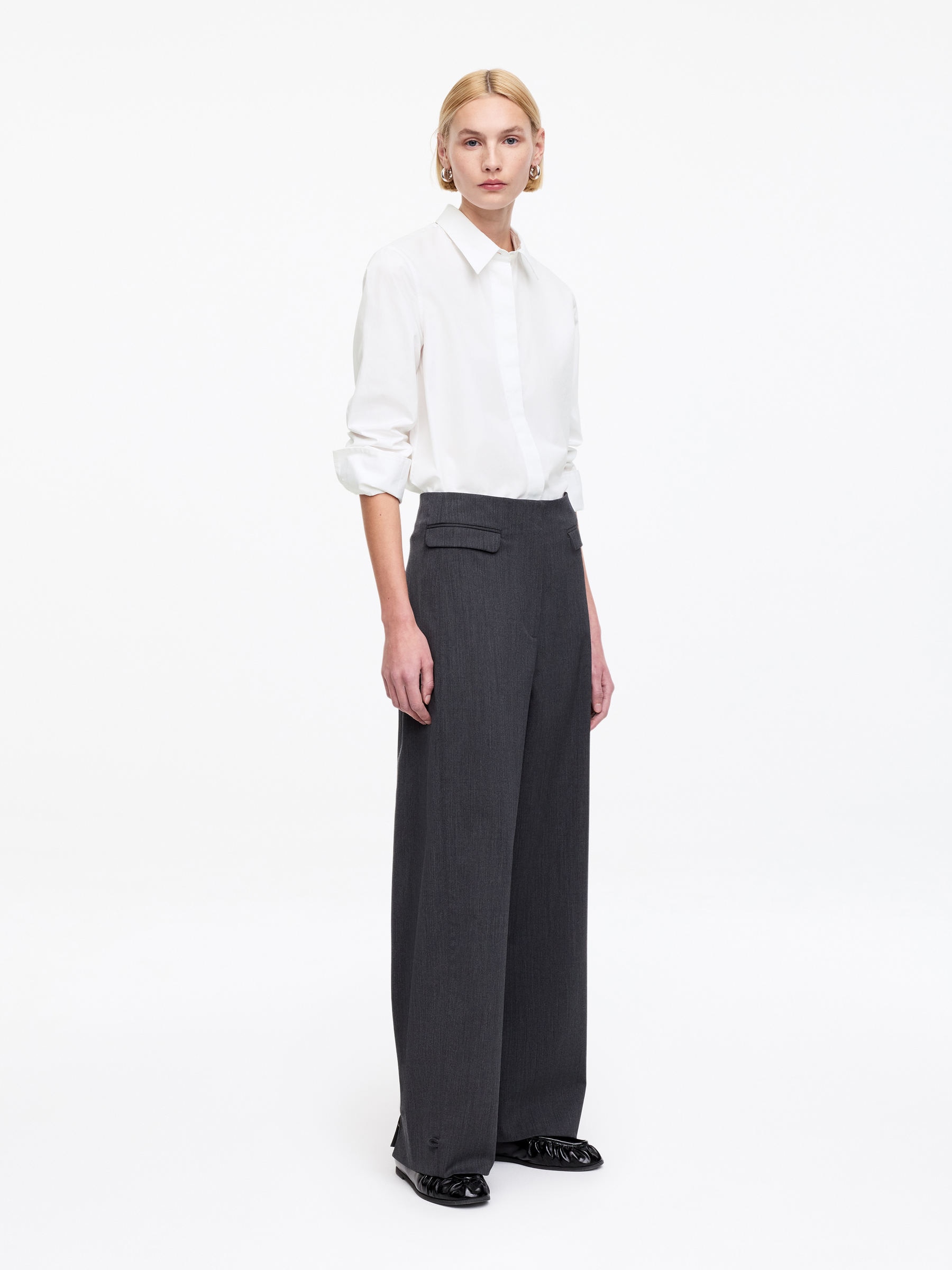 Regular-Fit Poplin Shirt - White - Regular fit - Women - StillMedia/Lookbook - 14
