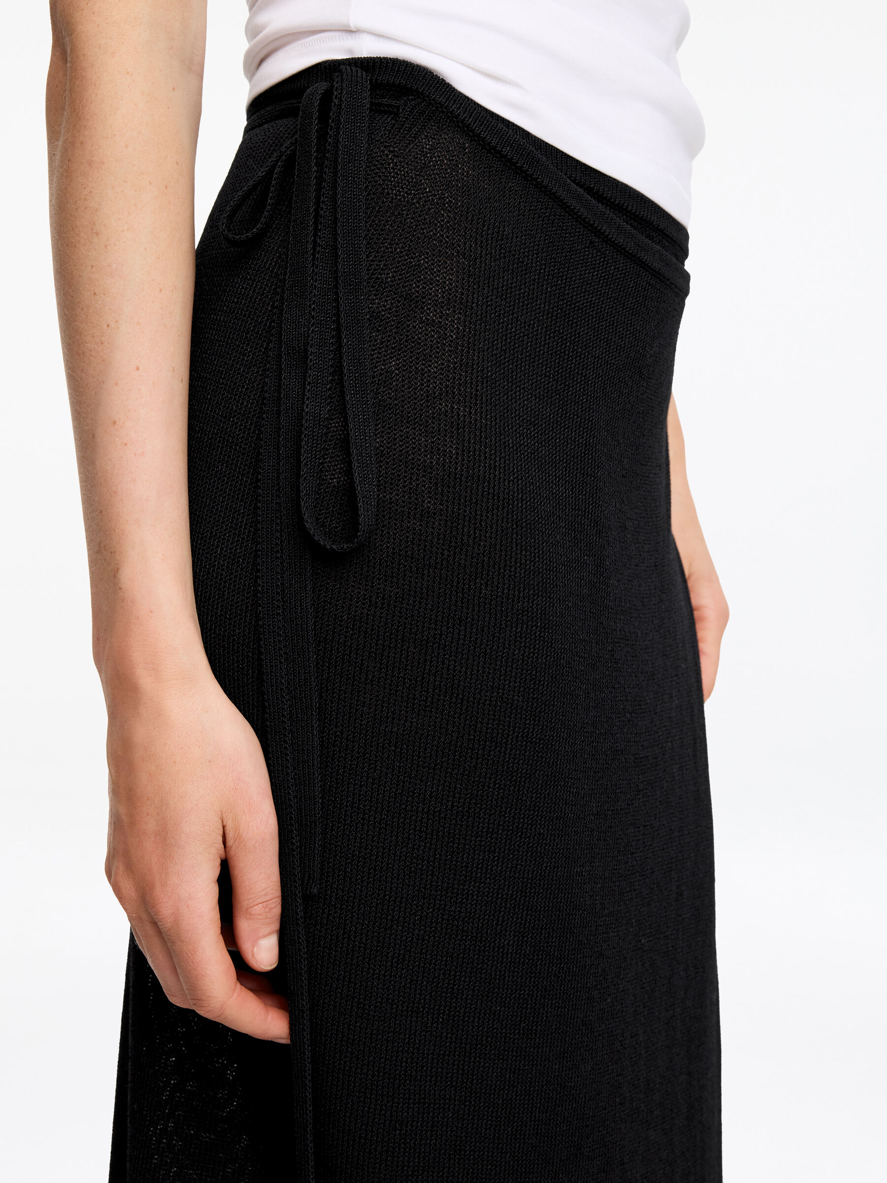 Jupe portefeuille en maille - Noir - Regular fit - Femme - StillMedia/Lookbook - 4