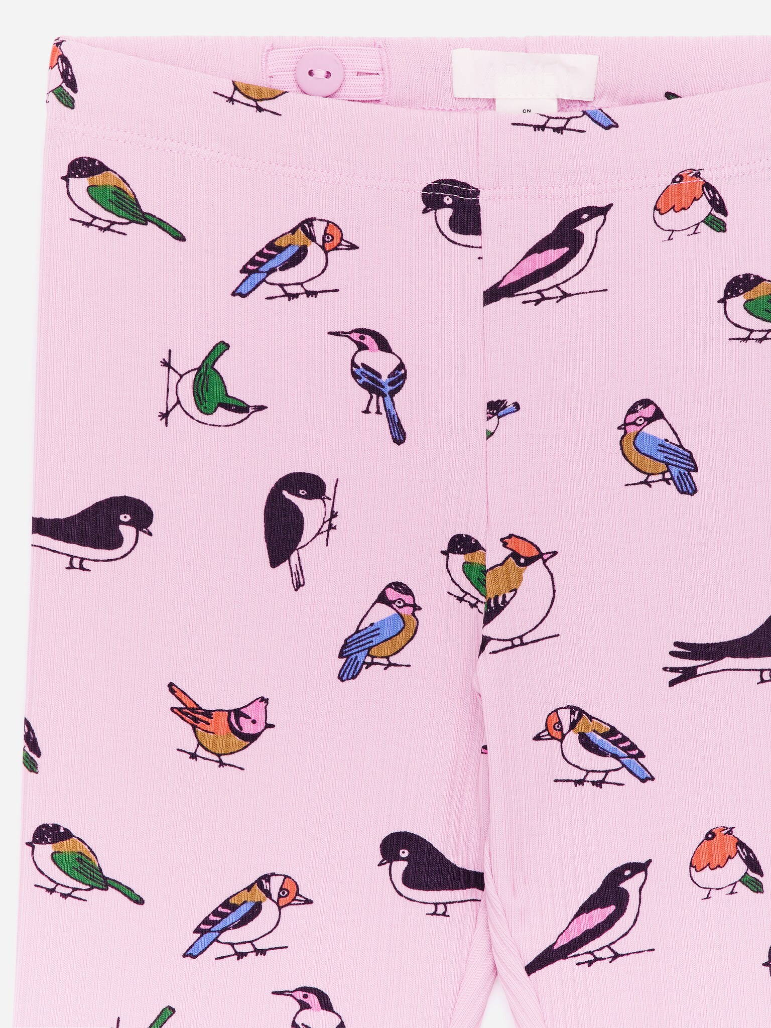 Ribbade Leggings - Rosa/fåglar/Blå/vinröda hjärtan/Mörkblå/rosa blommor/Rosa/röda hjärtan/Rosa/röd/Lila/röd - 3