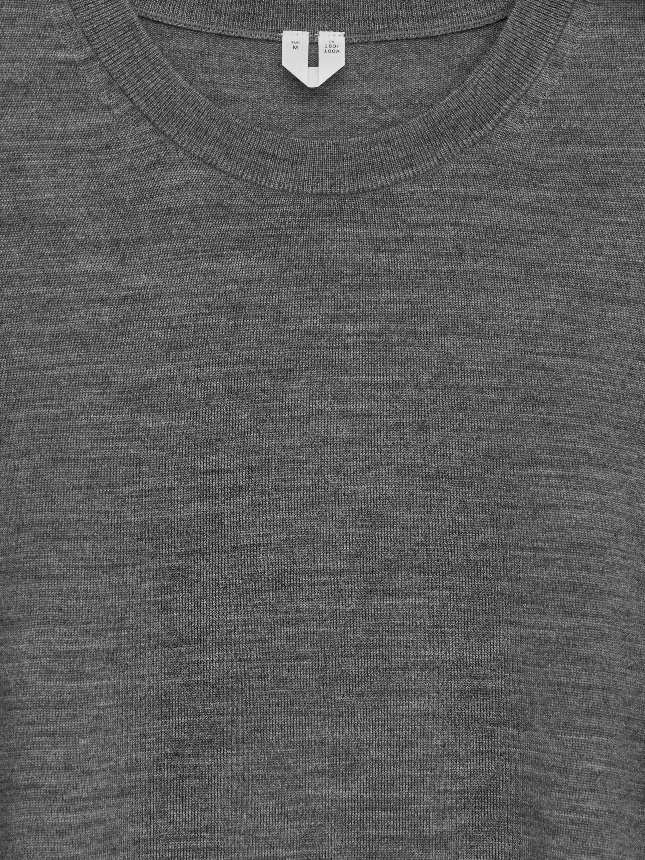 Fine Knit Merino Jumper - Grey Melange - Regular fit - Men - StillMedia/DescriptiveDetail - 7