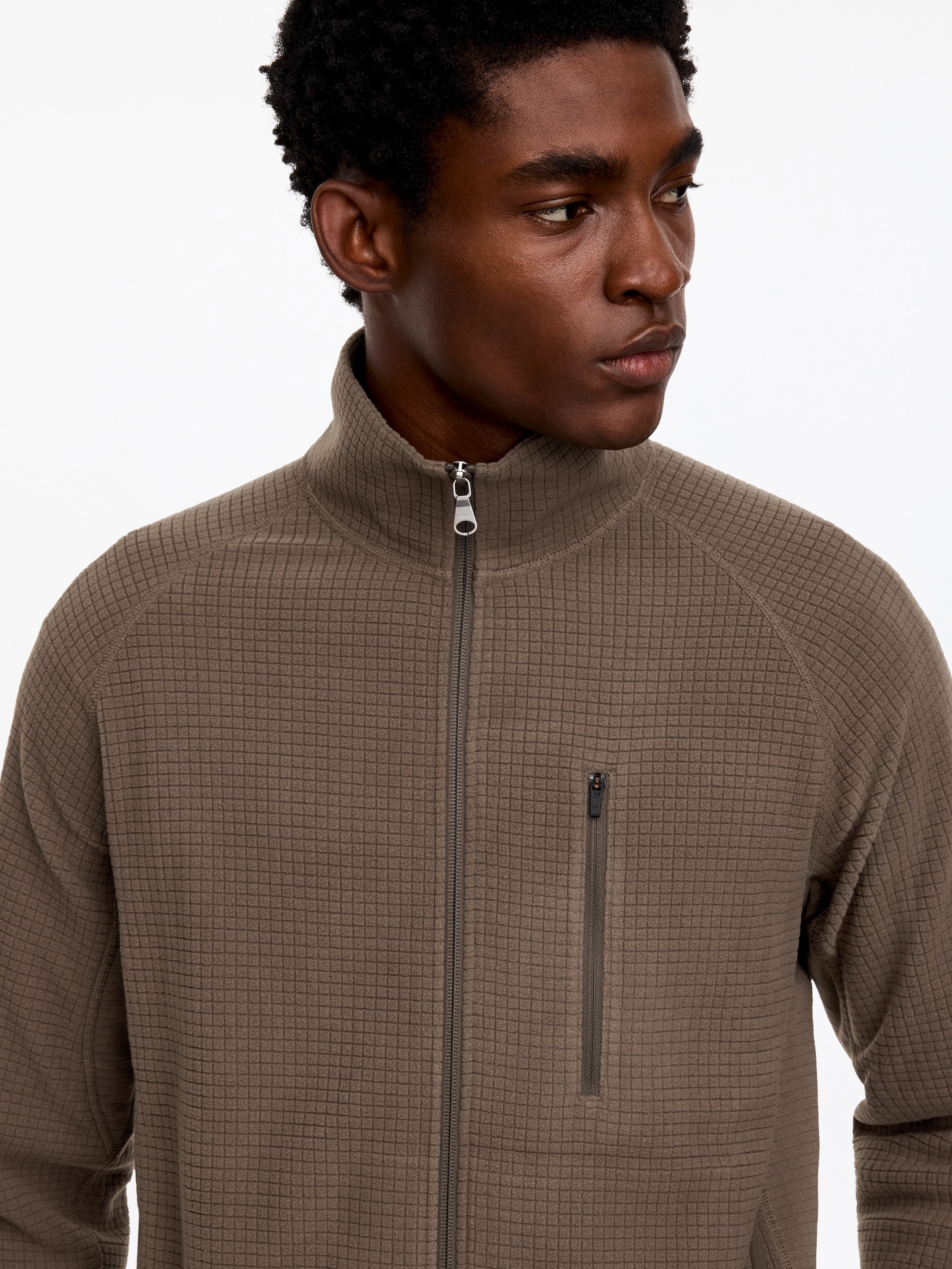 ARKET ACTIVE Grid Fleece Jacket - Brown - Regular fit - men - StillMedia/Lookbook - 5
