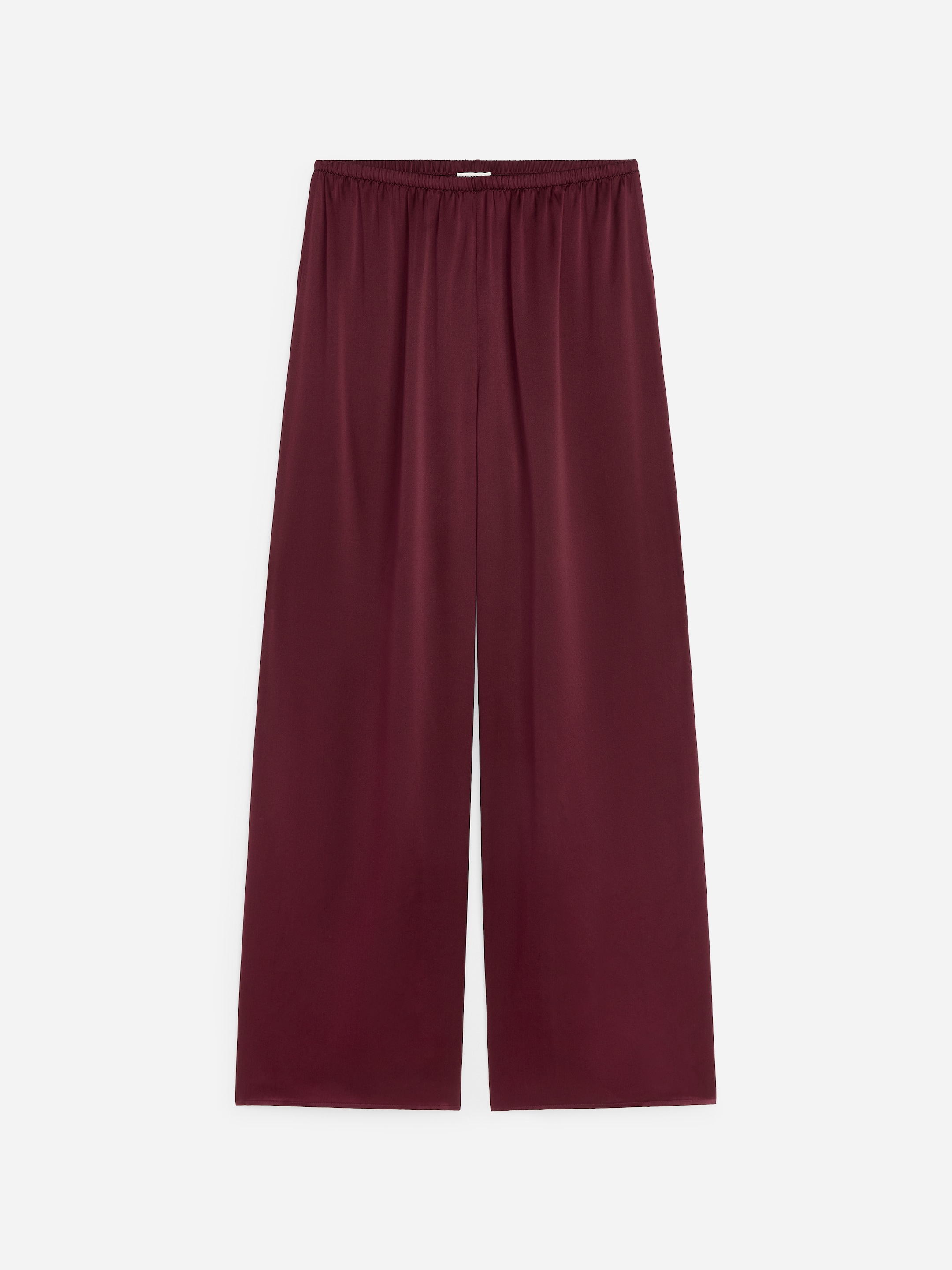 Silk Satin Trousers - Dark red - Regular fit - women - StillMedia/DescriptiveStillLife - 1