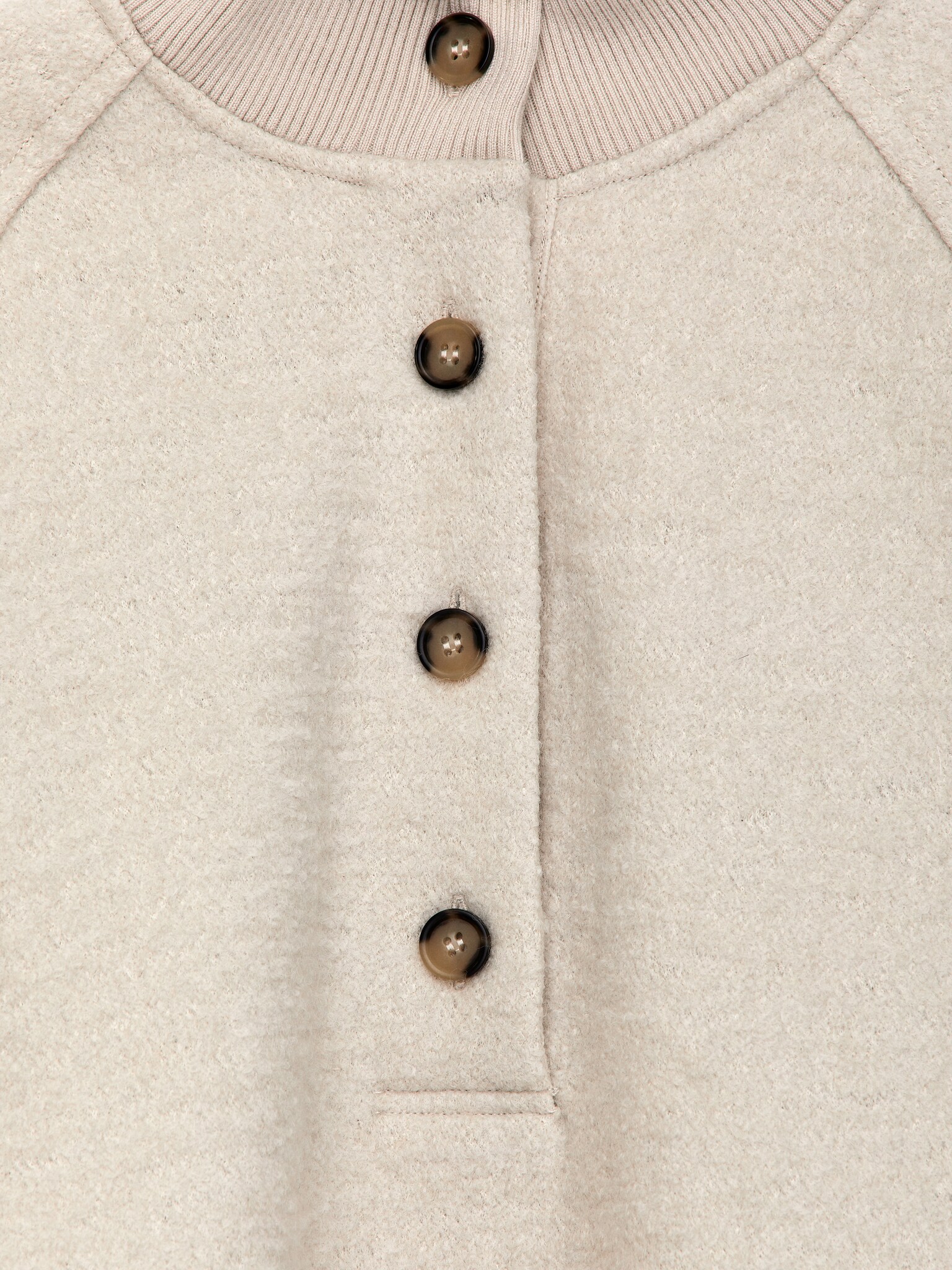 Pullover aus Wollwalk und Baumwolle - Cremeweiß/Schwarz - 6