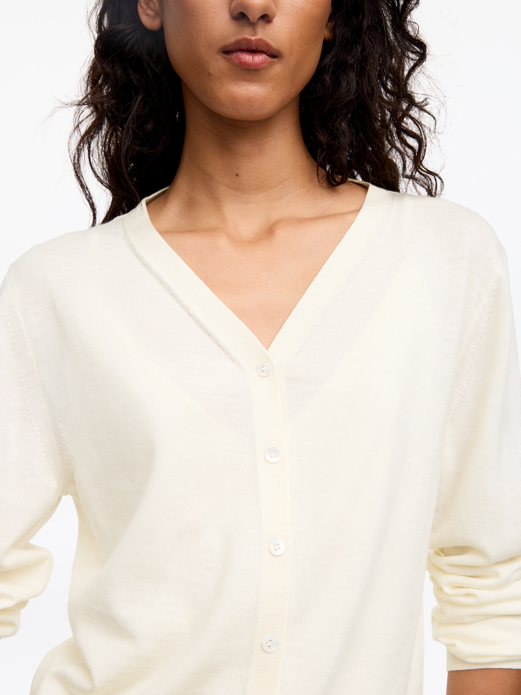 Cárdigan de lana merino - Blanco roto - Corte estándar - Women - StillMedia/Lookbook - 2