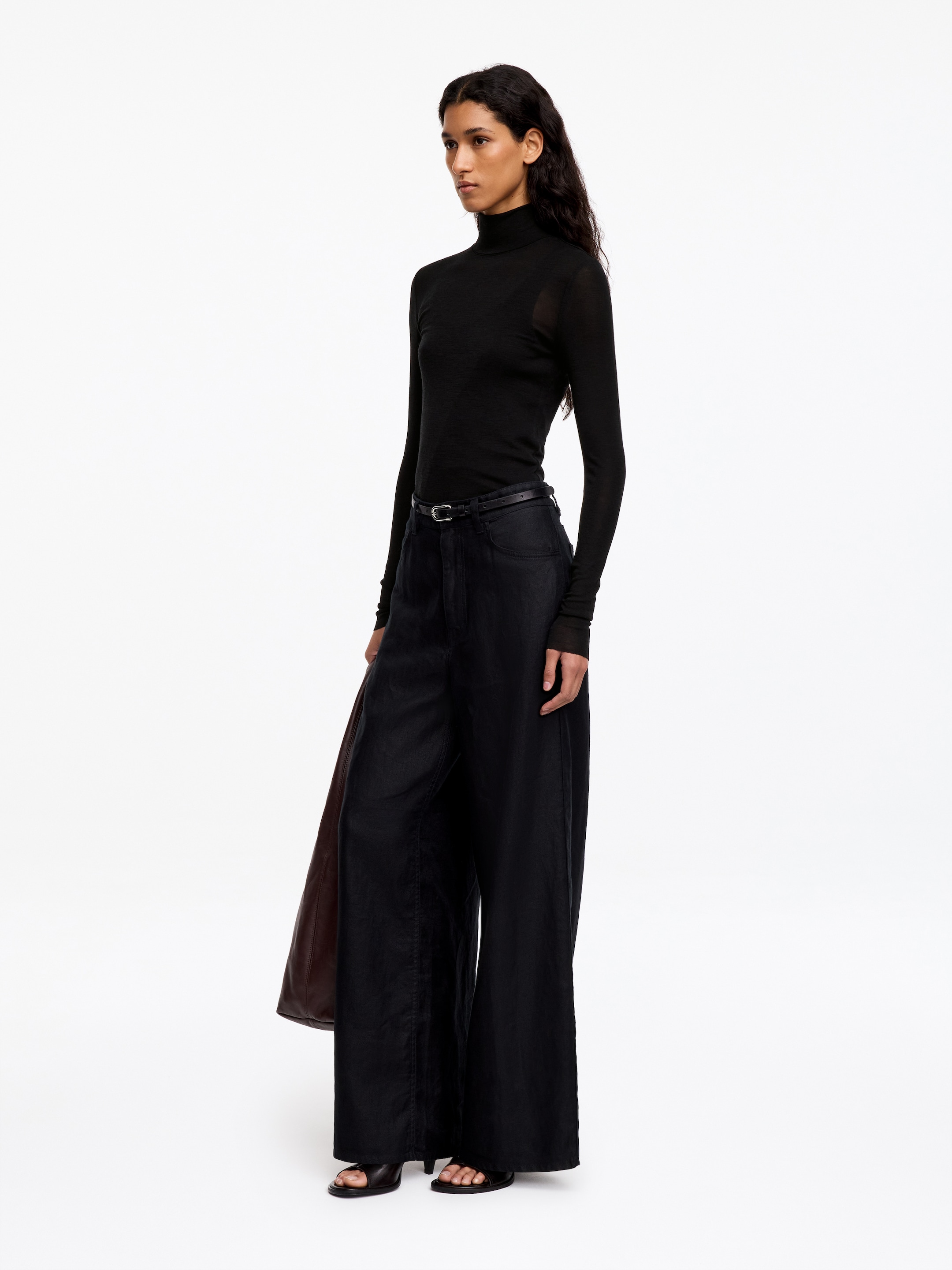 Haut en laine à col roulé - Noir - Slim fit - Femme - StillMedia/Lookbook - 18