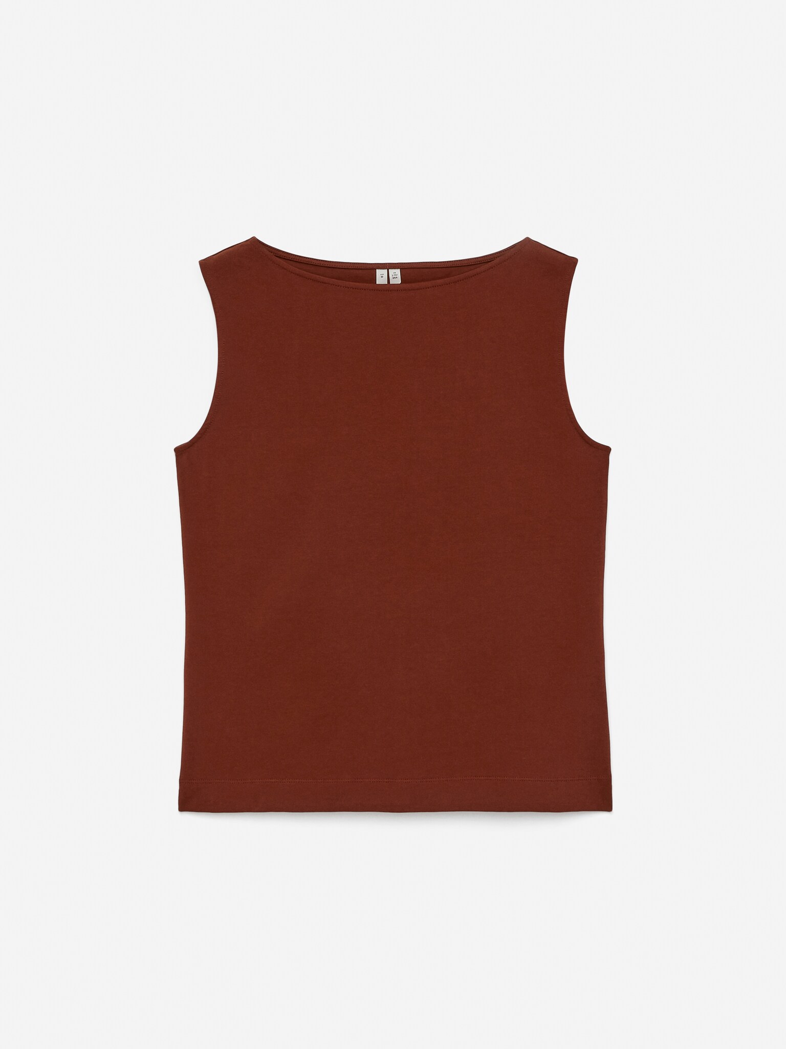 Tílko s lodičkovým výstřihem - Rezavá/Černá/White