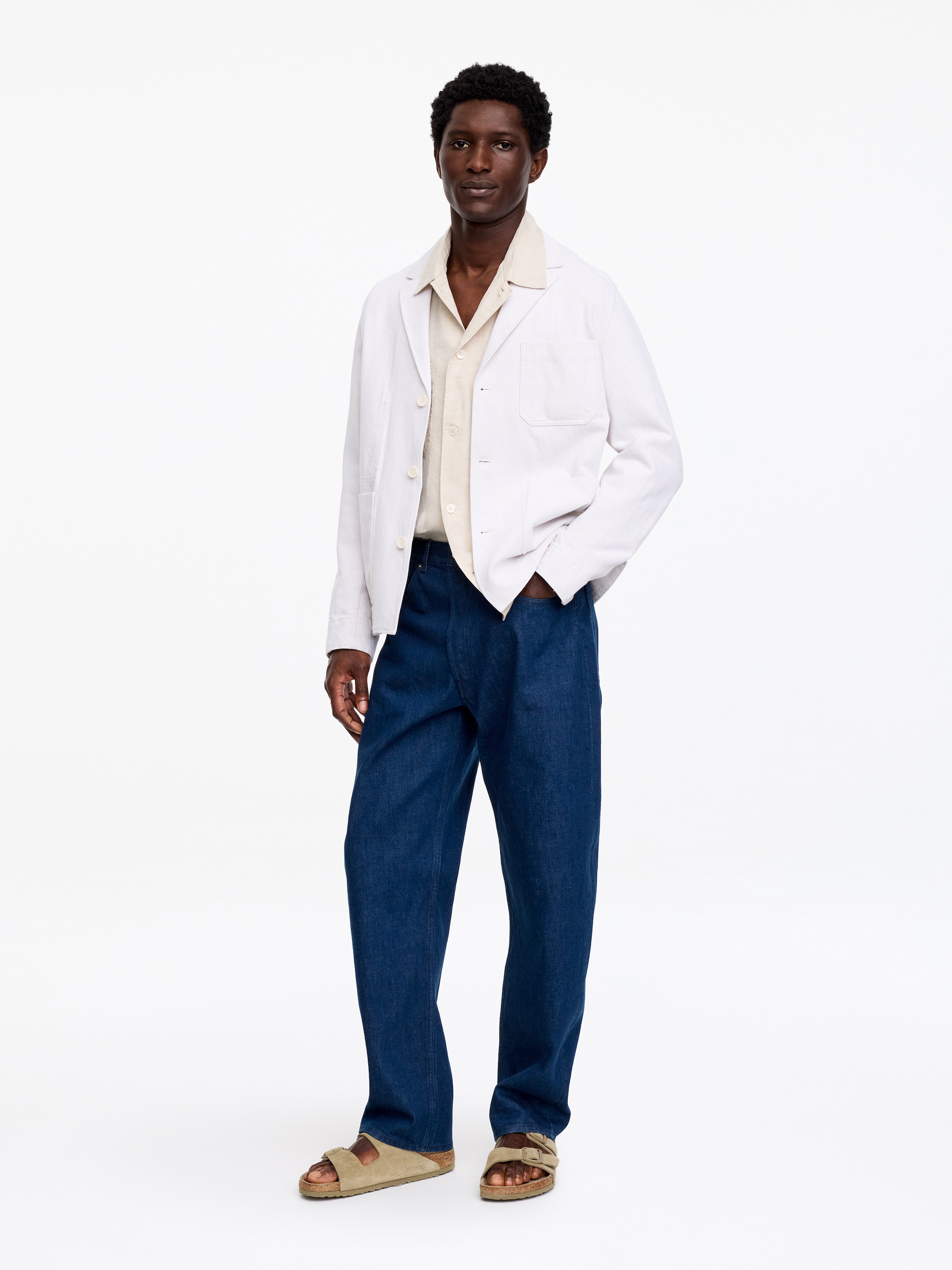 Chemise décontractée en lin - Beige - Loose fit - Homme - StillMedia/Lookbook - 5