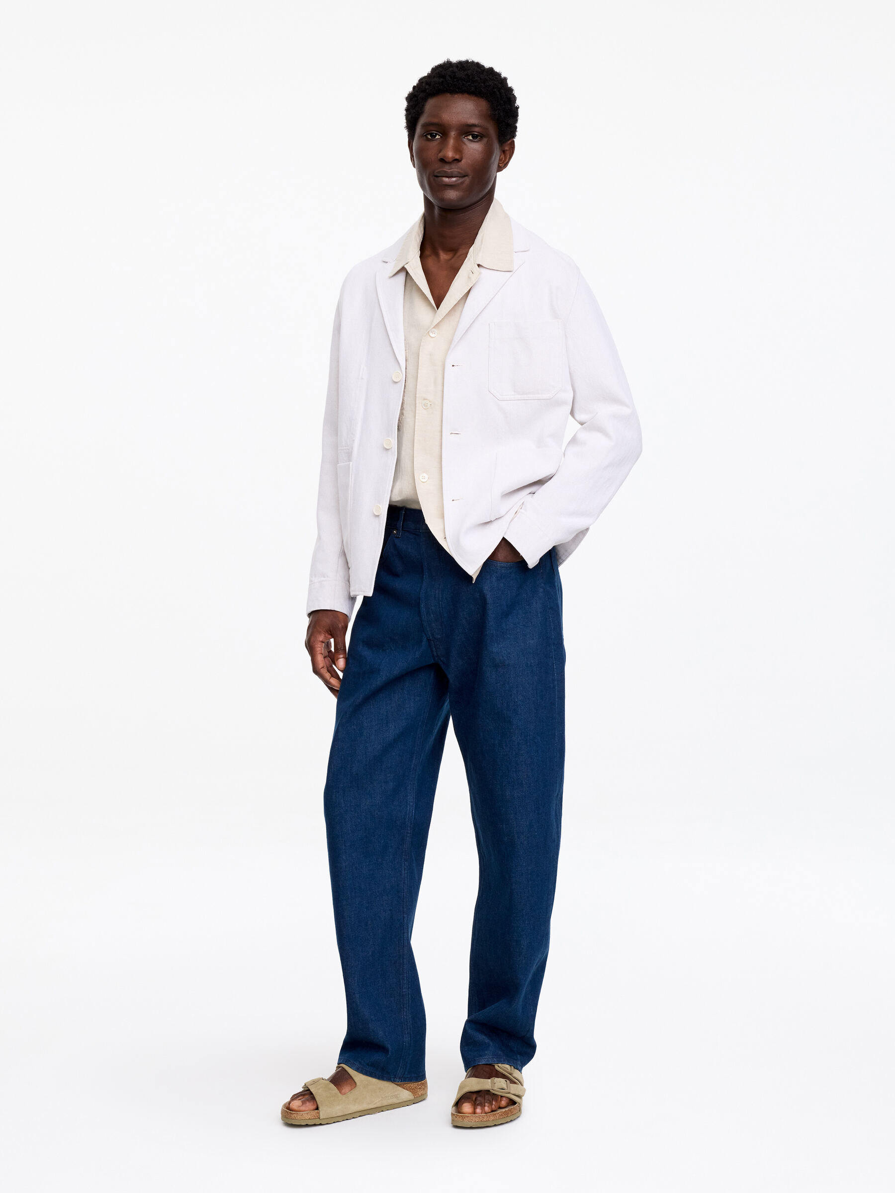 Relaxed Linen Shirt - Beige - Loose fit - Men - StillMedia/Lookbook - 5
