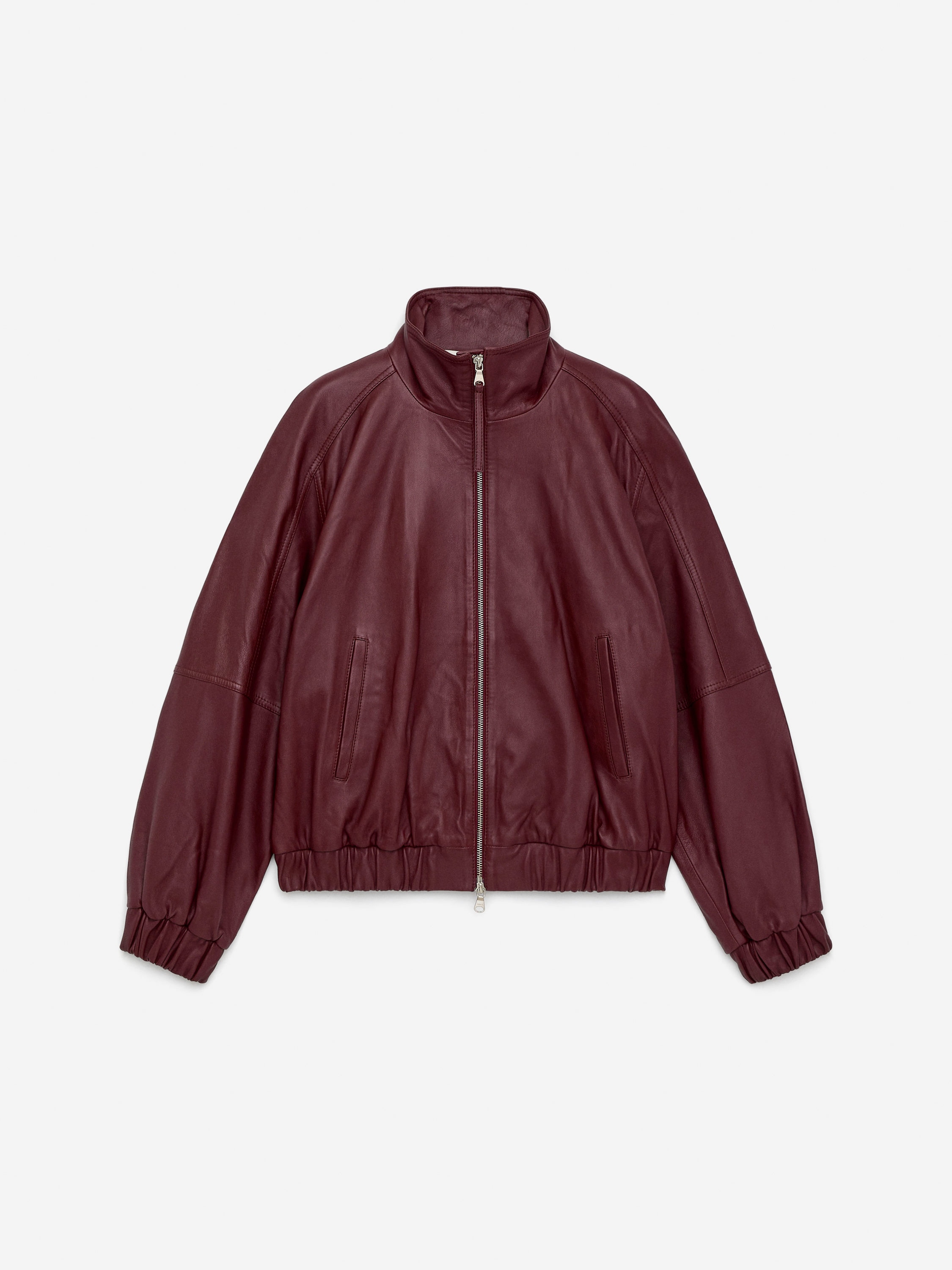 Leather Jacket-#8D404C-16866