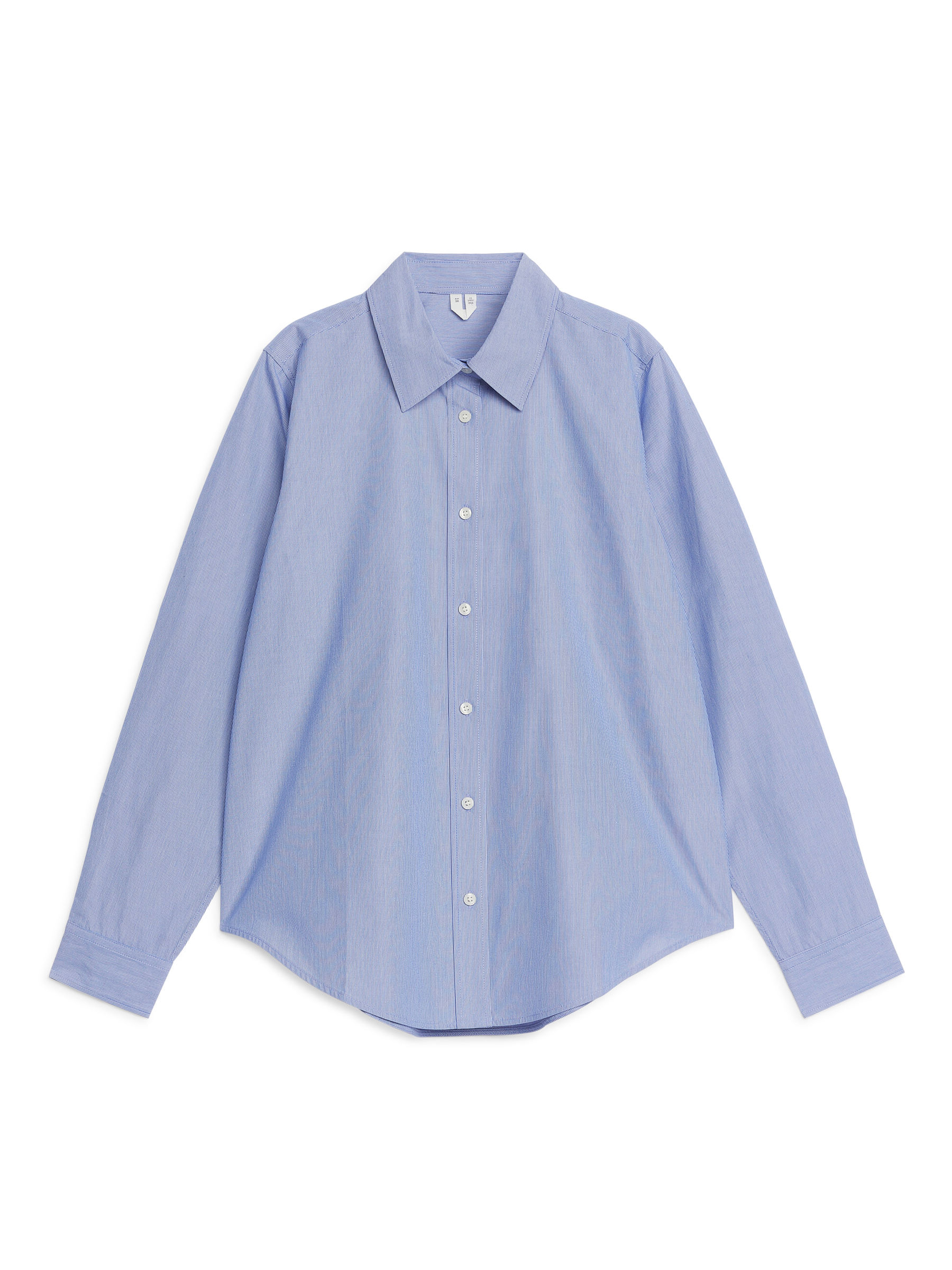 Straight Cut Poplin Shirt - Blue/White Stripe - Regular fit - Women - StillMedia/DescriptiveStillLife - 2