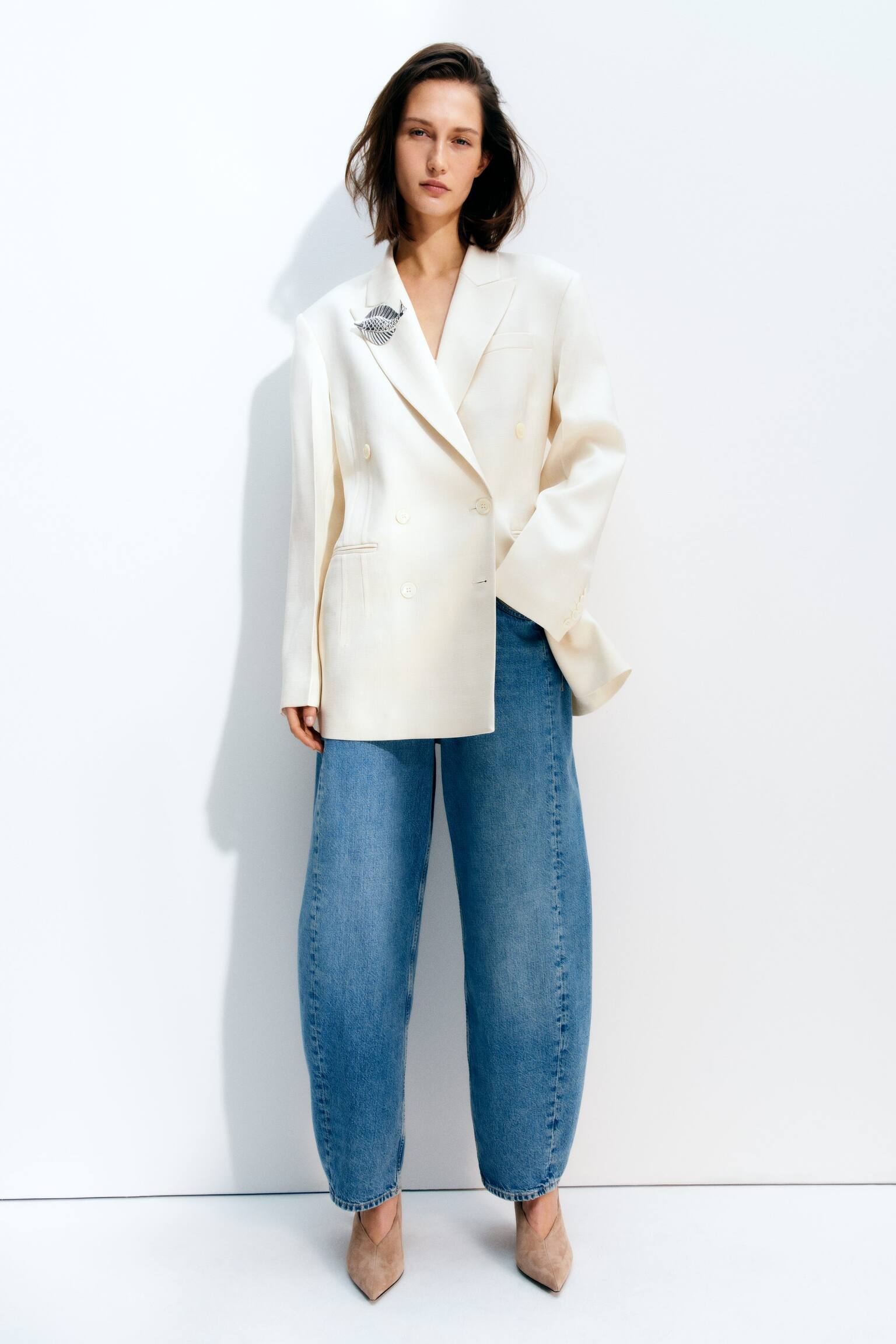 Sportos szatén felső - Törtfehér - 9