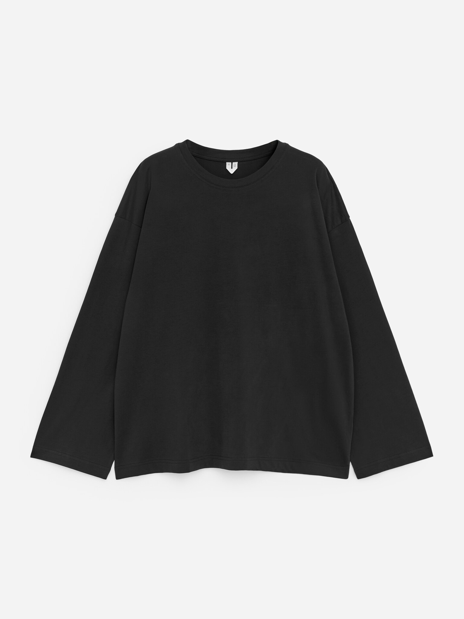 Oversized Long-Sleeve T-Shirt - Black - 2