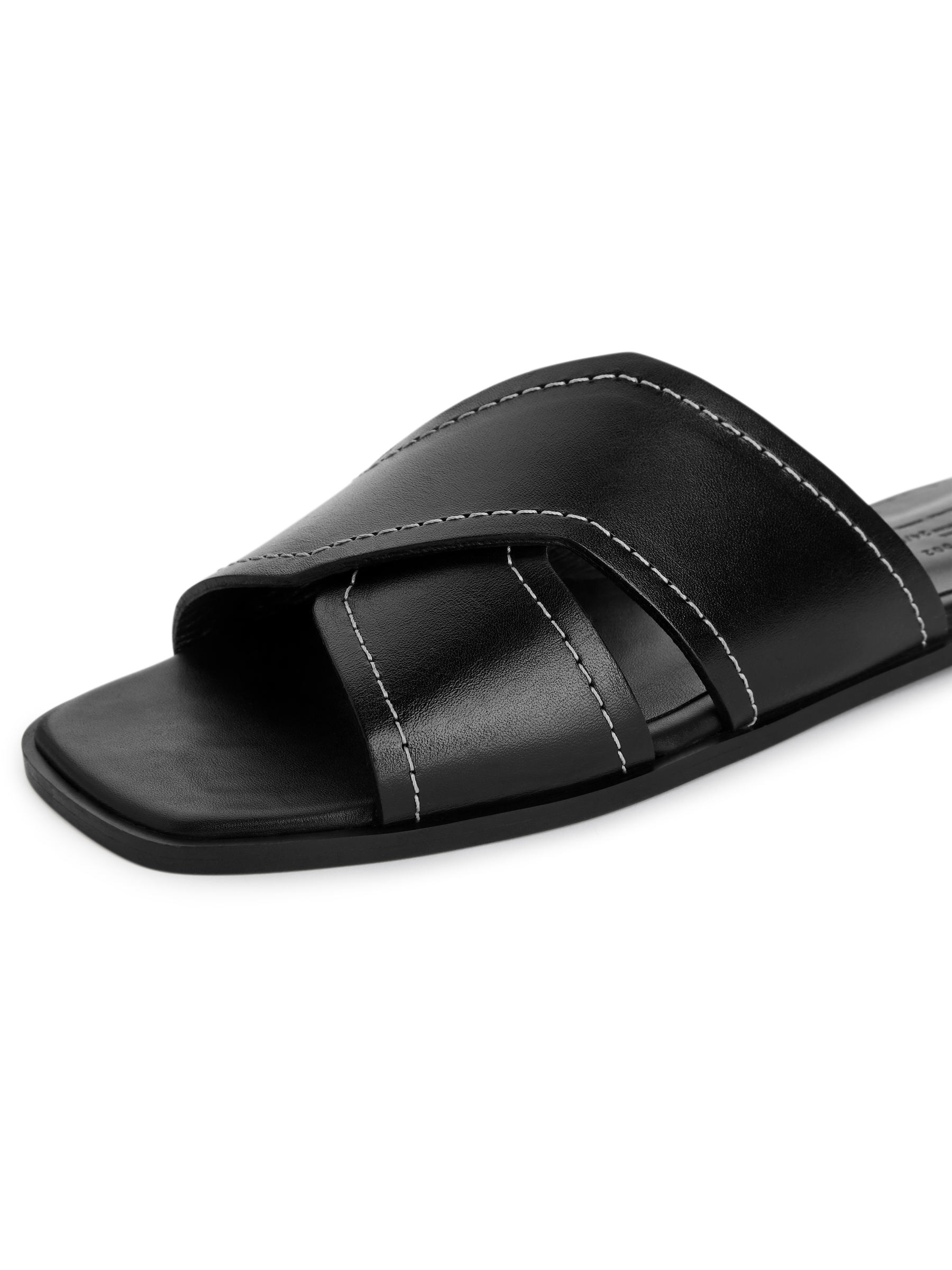 Leather Slides - Black - Women - StillMedia/DescriptiveDetail - 4
