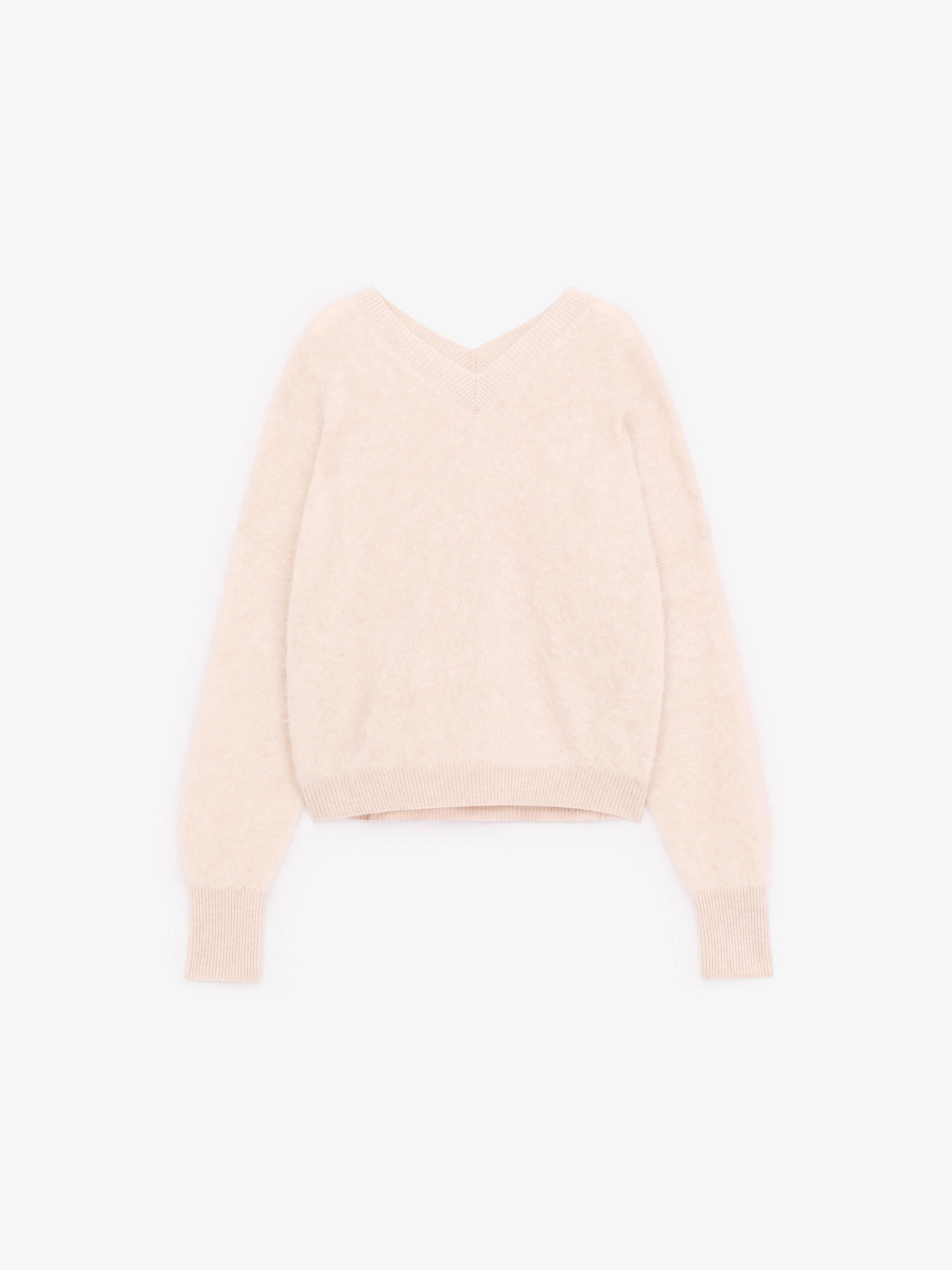 Pure Brushed-Cashmere Jumper-#BBAB92-17187
