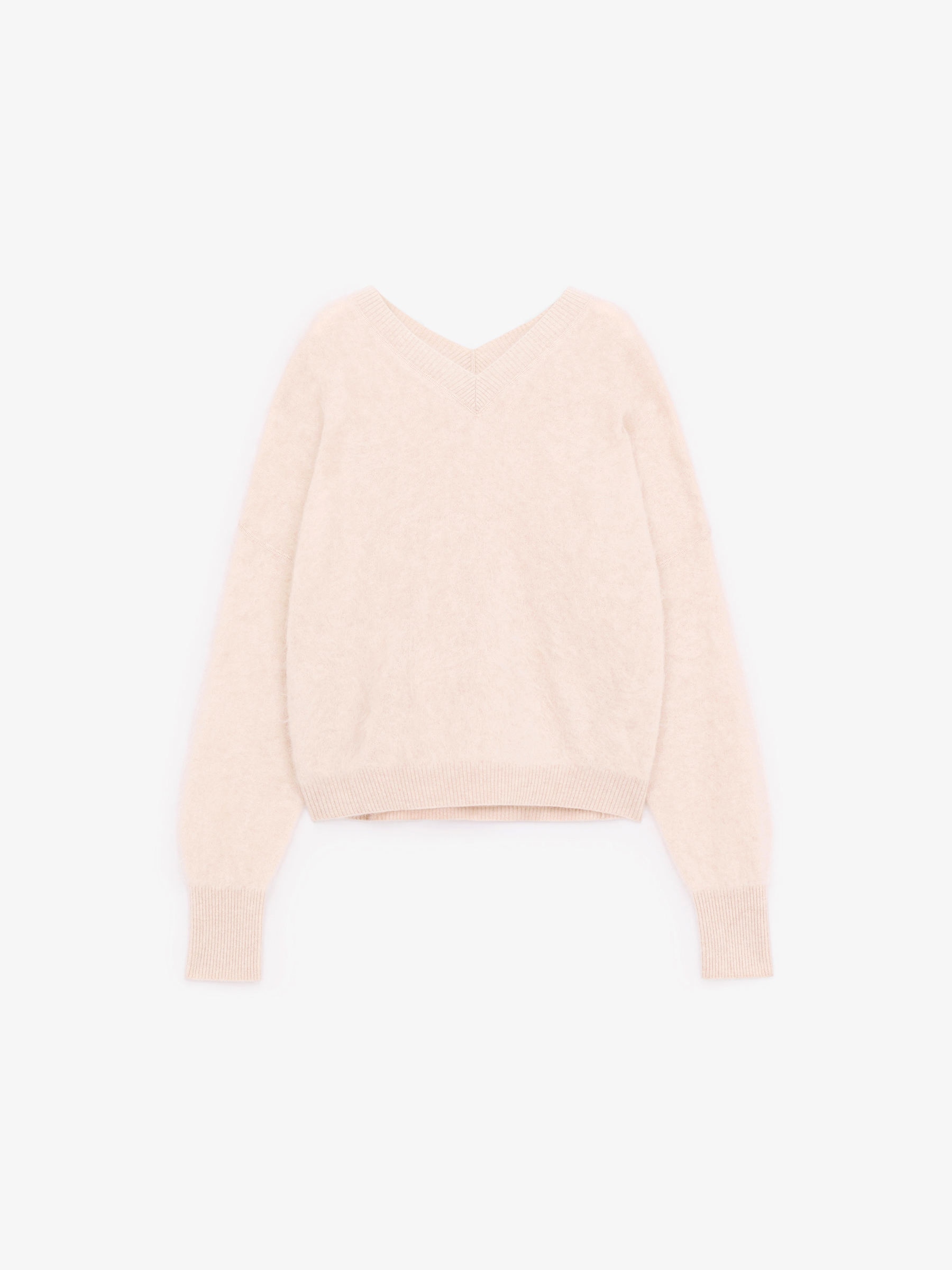 Pure Brushed-Cashmere Jumper-#BBAB92-17187