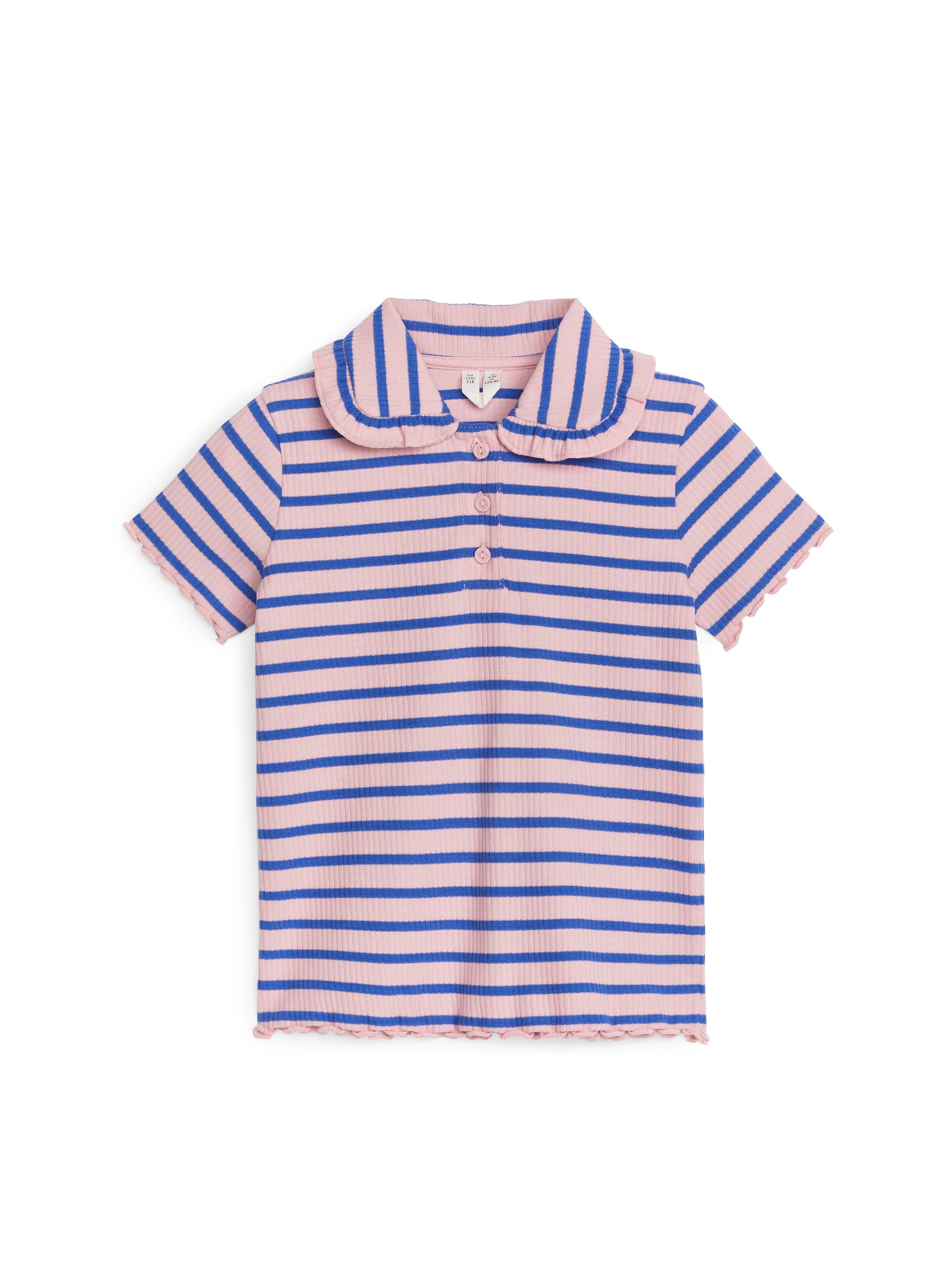 Se større billede: Ribbet jerseytop med flæsekrave - Pink/blå - BØRN | H&M DK 1