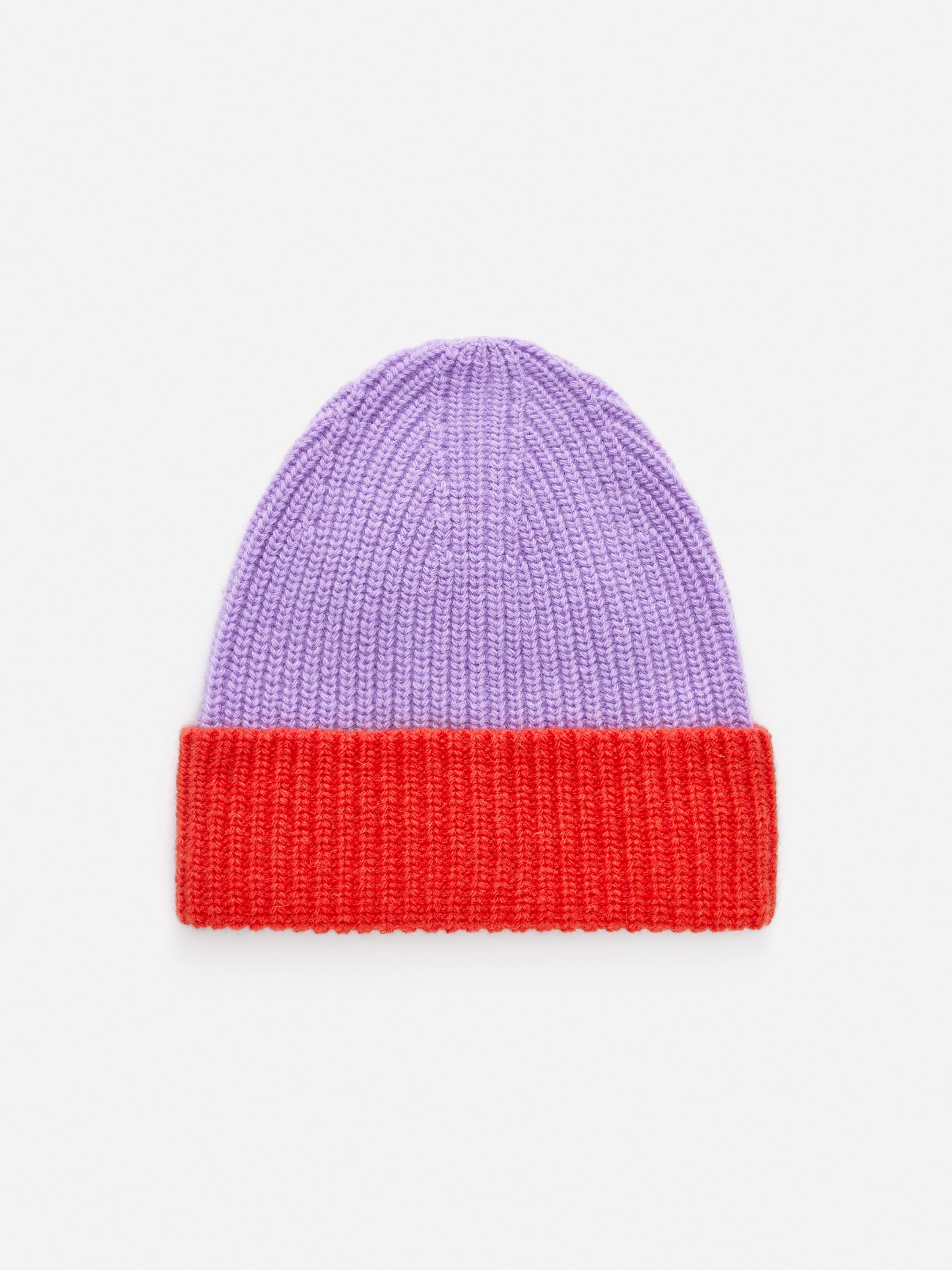 Woll-Beanie - Flieder/Rot/Blau/Blau/Weinrot/Blau/Orange/Rot/Helles Taubenblau