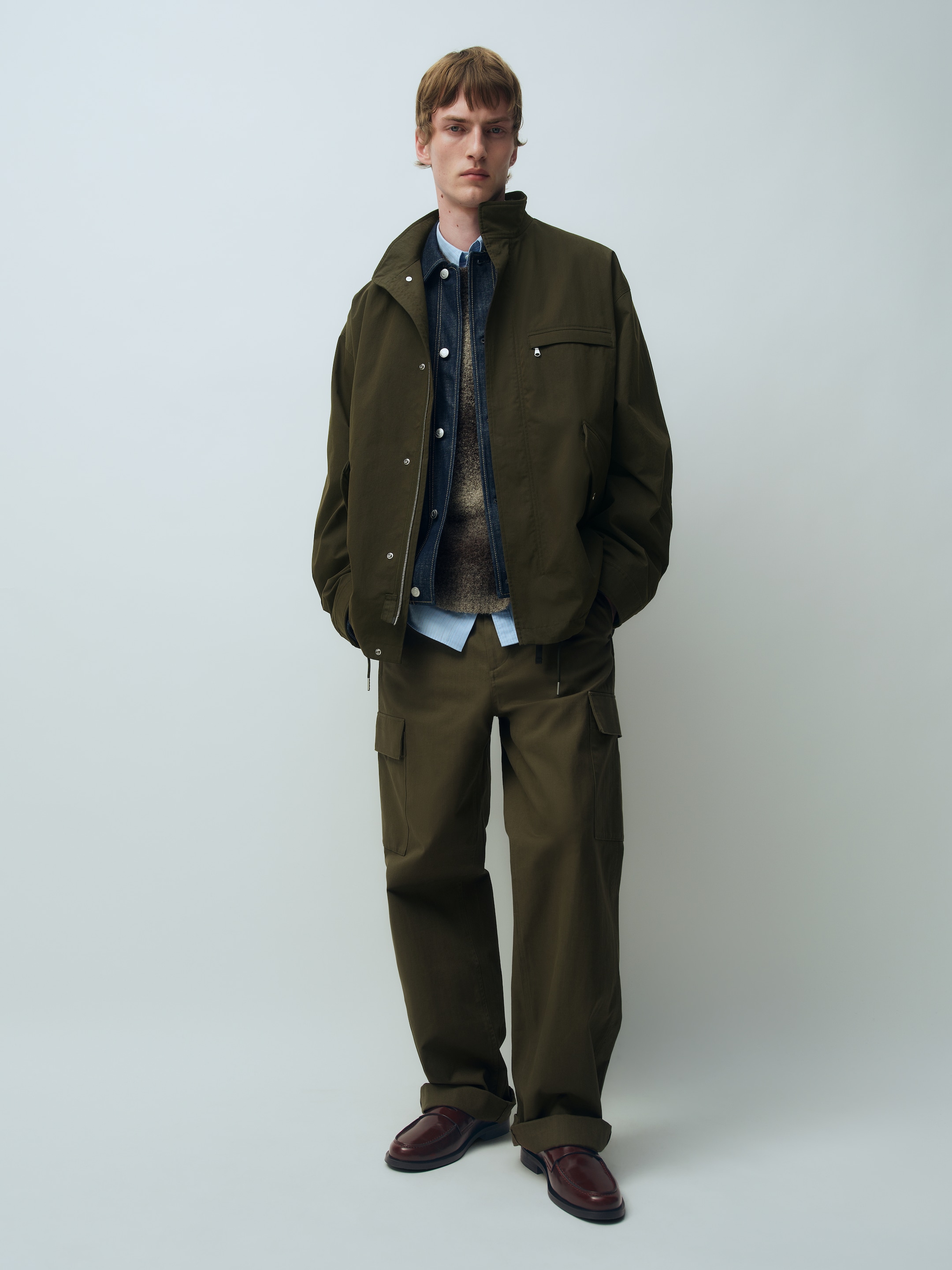 Wide Cotton Cargo Trousers - Khaki Green - Oversized - men - StillMedia/Environmental - 1