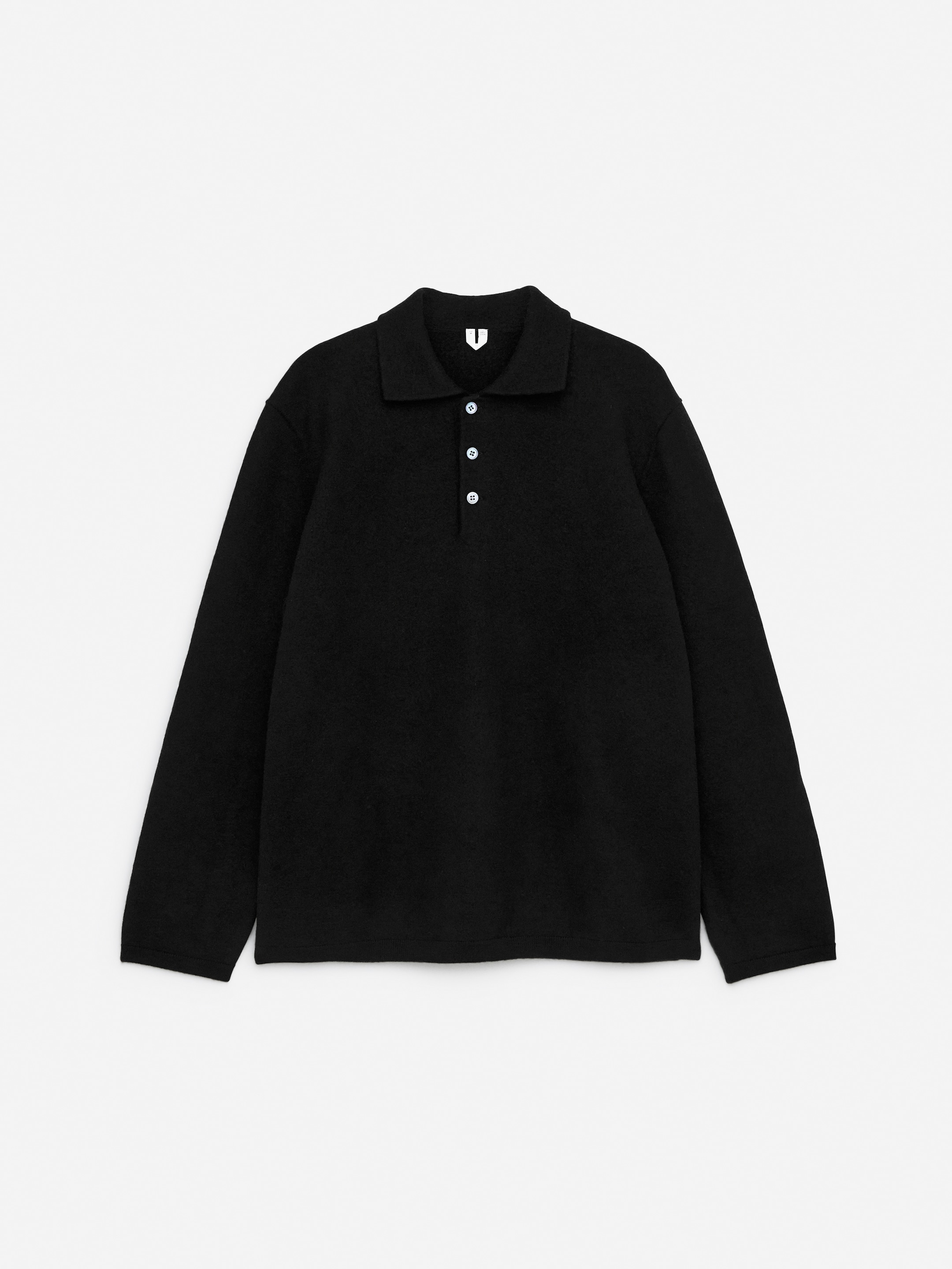 Pikétröja i valkad ull - Svart - Regular fit - Men - StillMedia/DescriptiveStillLife - 2