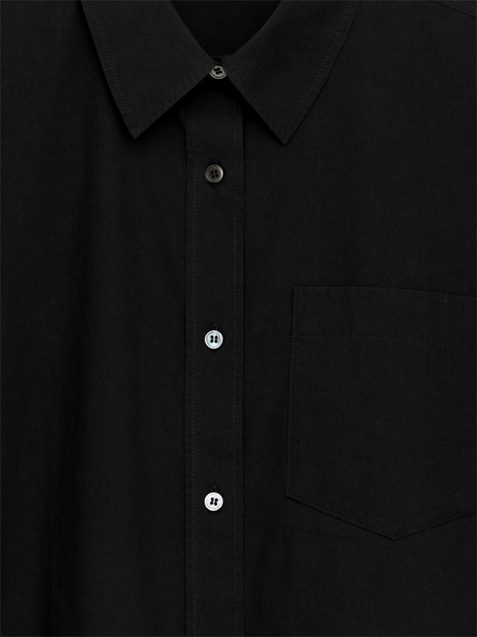 Chemise en coton à manches courtes - Noir/Vert kaki foncé/Blanc - 3