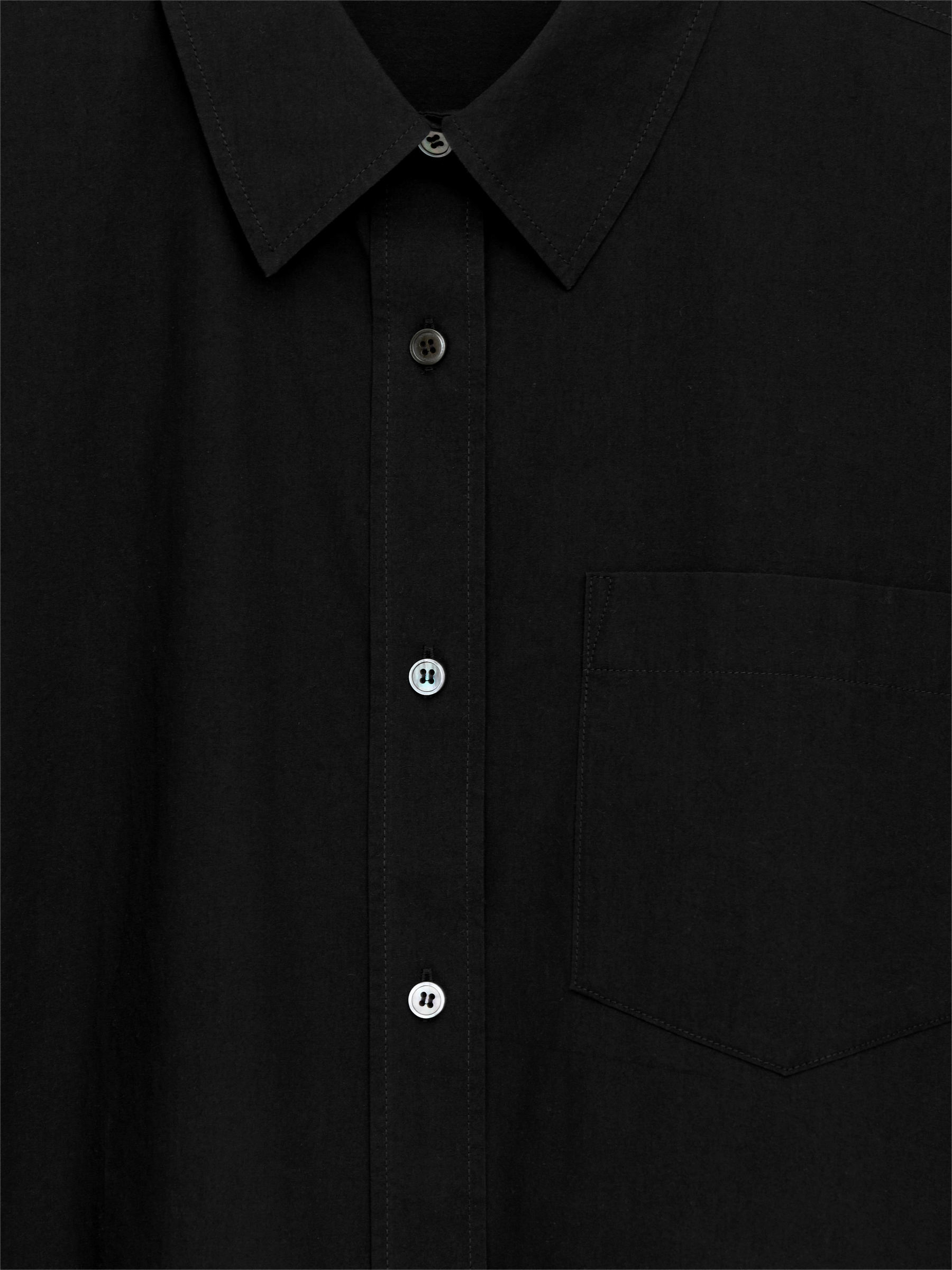 Short-Sleeve Cotton Shirt - Black - Regular fit - Women - StillMedia/DescriptiveDetail - 2