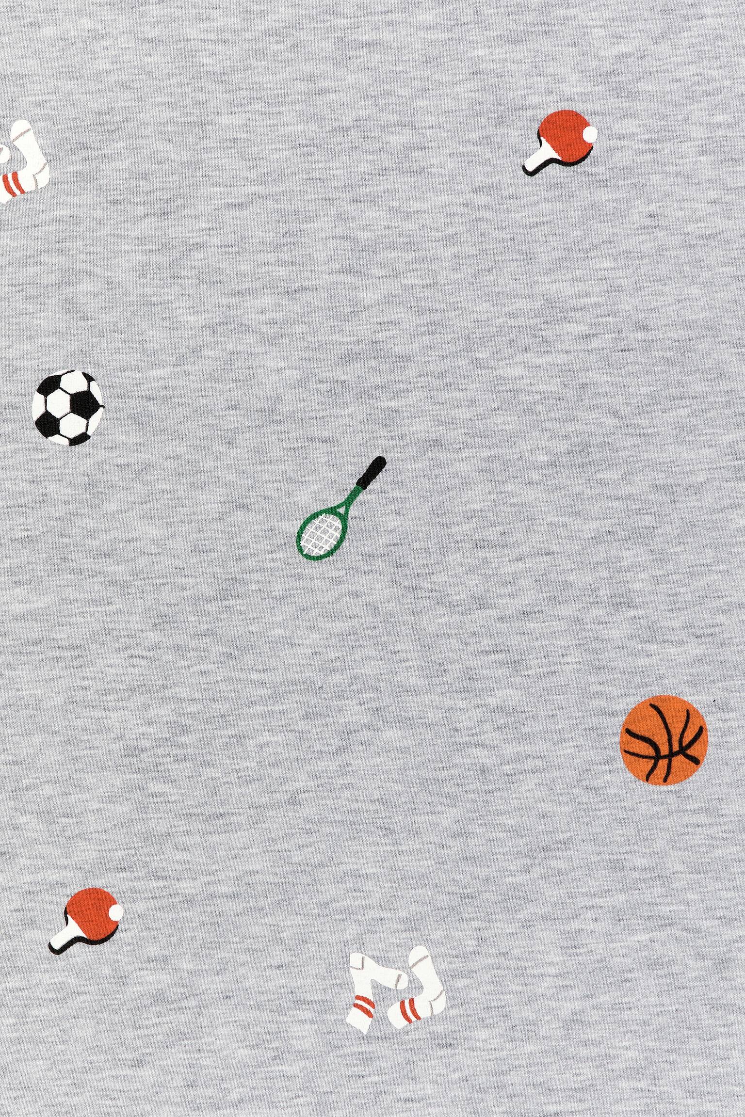 Κοντό σετ πιτζάμας από ζέρσεϊ - Γκρι/Blue/White/Πράσινο/Ριγέ/Ροζ/Καρδιές - 2