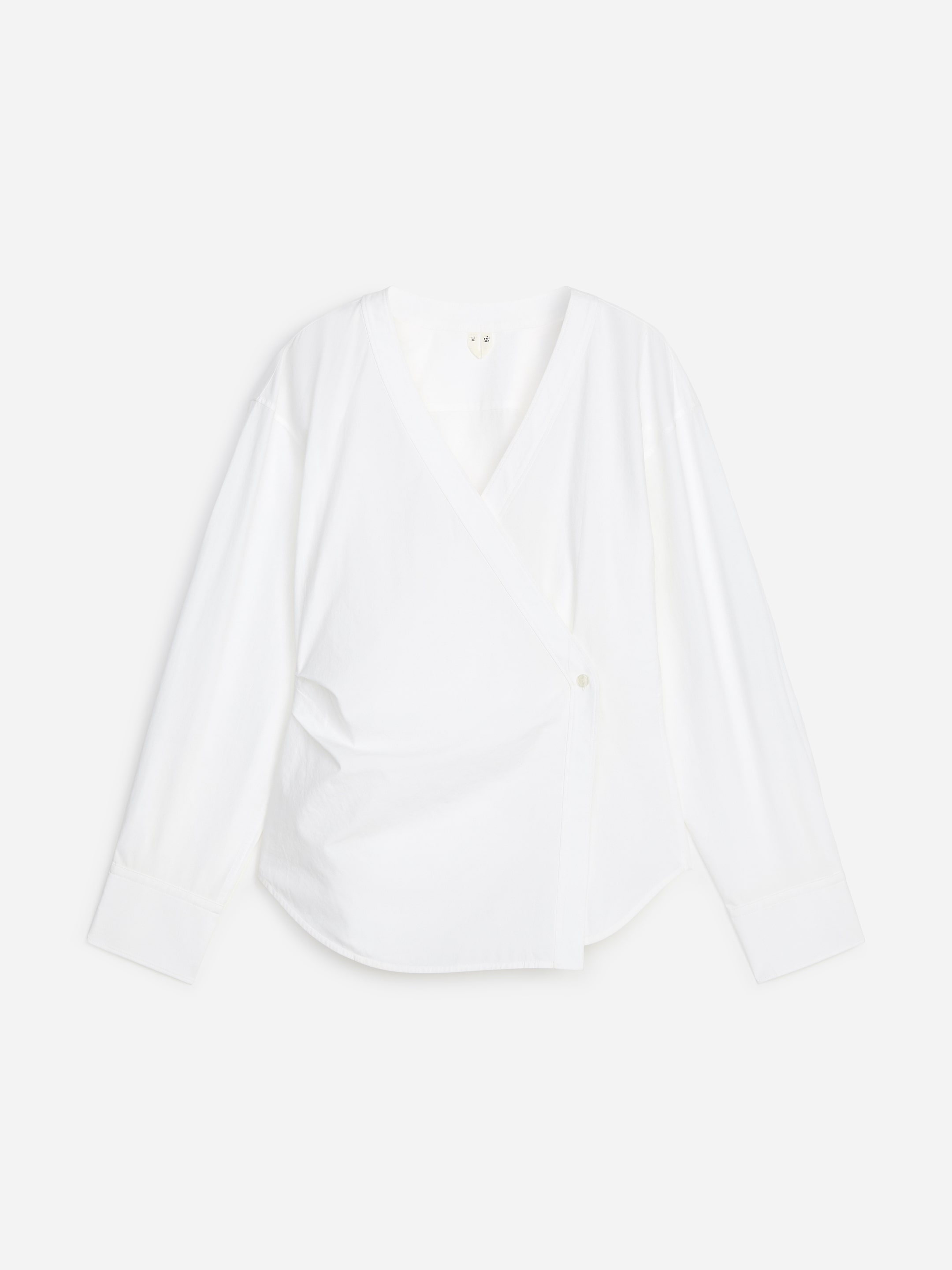 Cotton Wrap Shirt - White - Regular fit - women - StillMedia/DescriptiveStillLife - 1