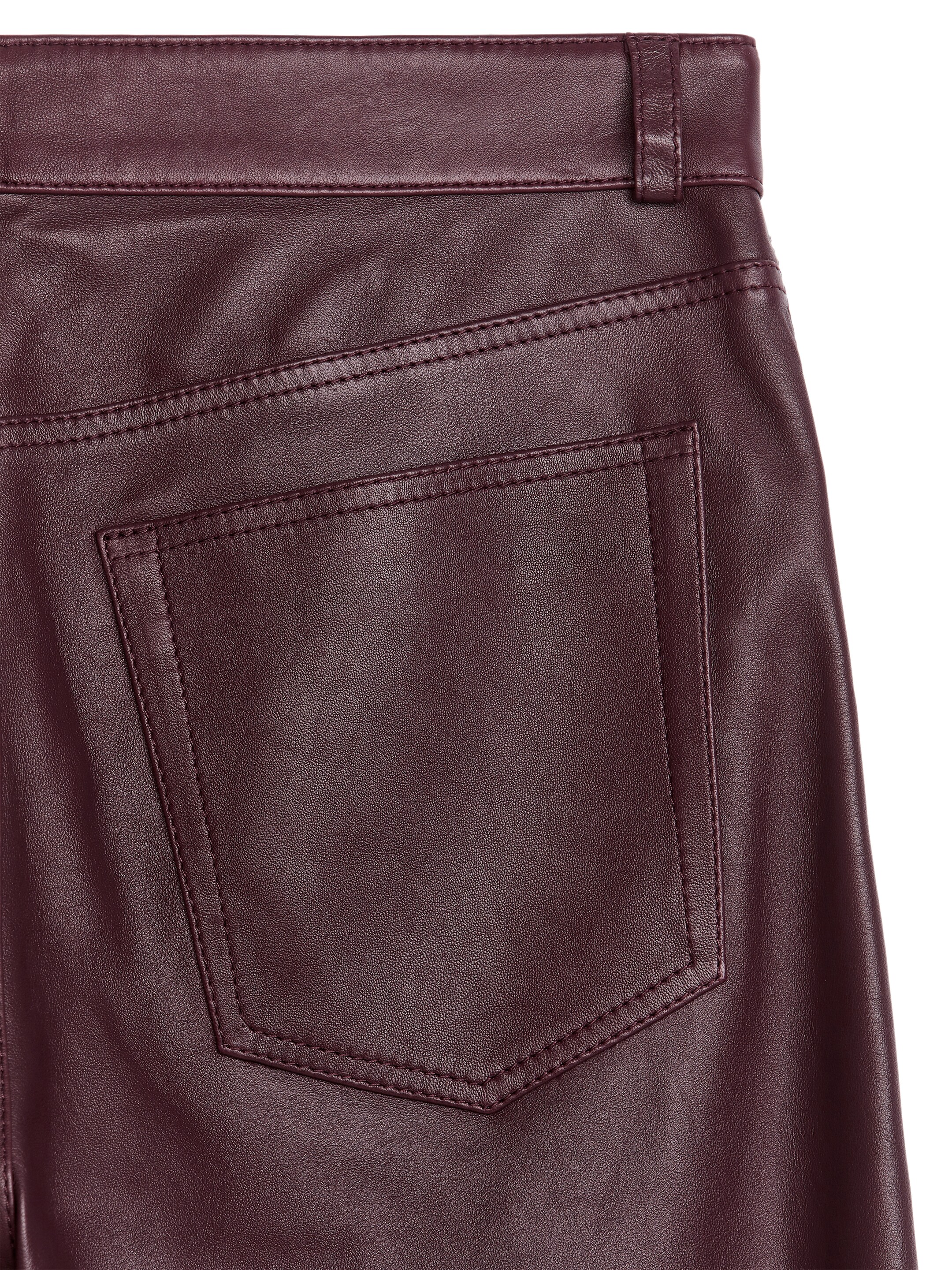 CLOUD wide jeans i läder - Vinröd - Regular fit - Women - StillMedia/DescriptiveDetail - 3