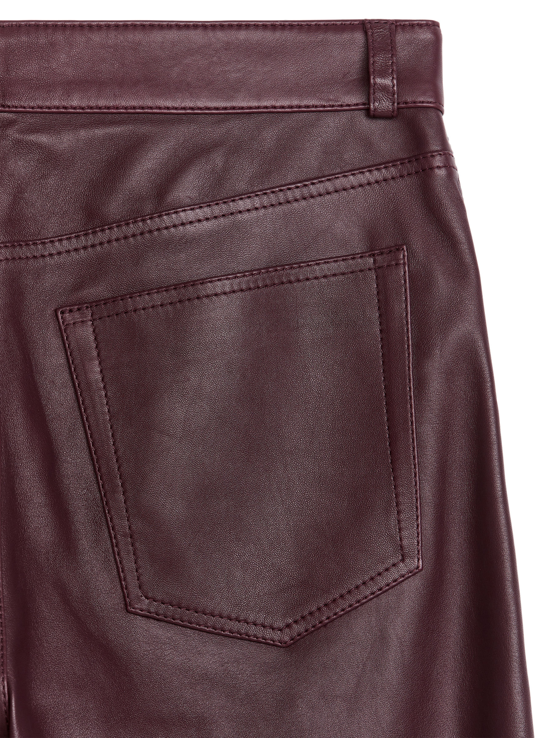 CLOUD Loose Wide Leather Jeans - Burgundy - Regular fit - Women - StillMedia/DescriptiveDetail - 3