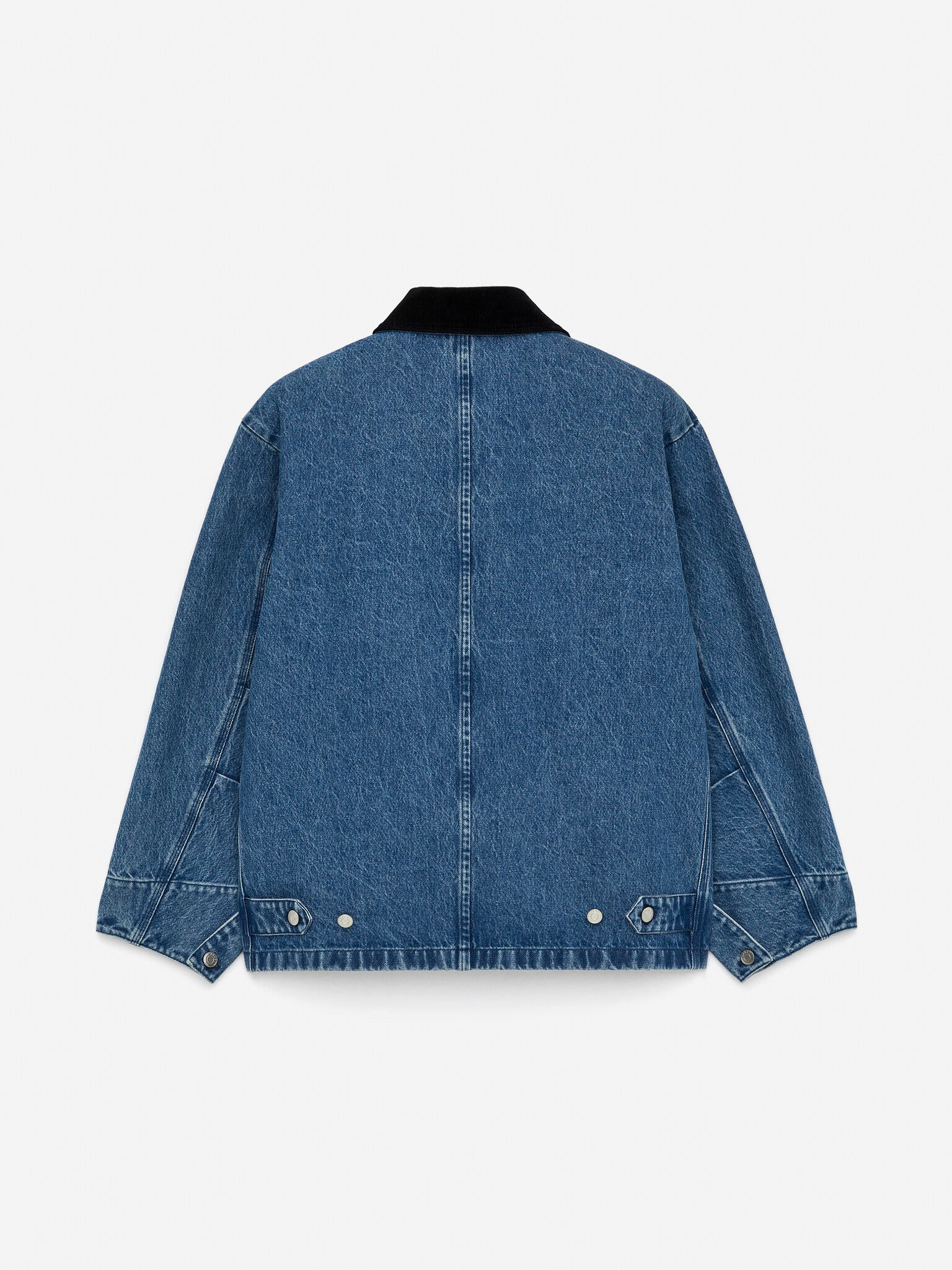 Veste en jean col velours - Bleu - 3