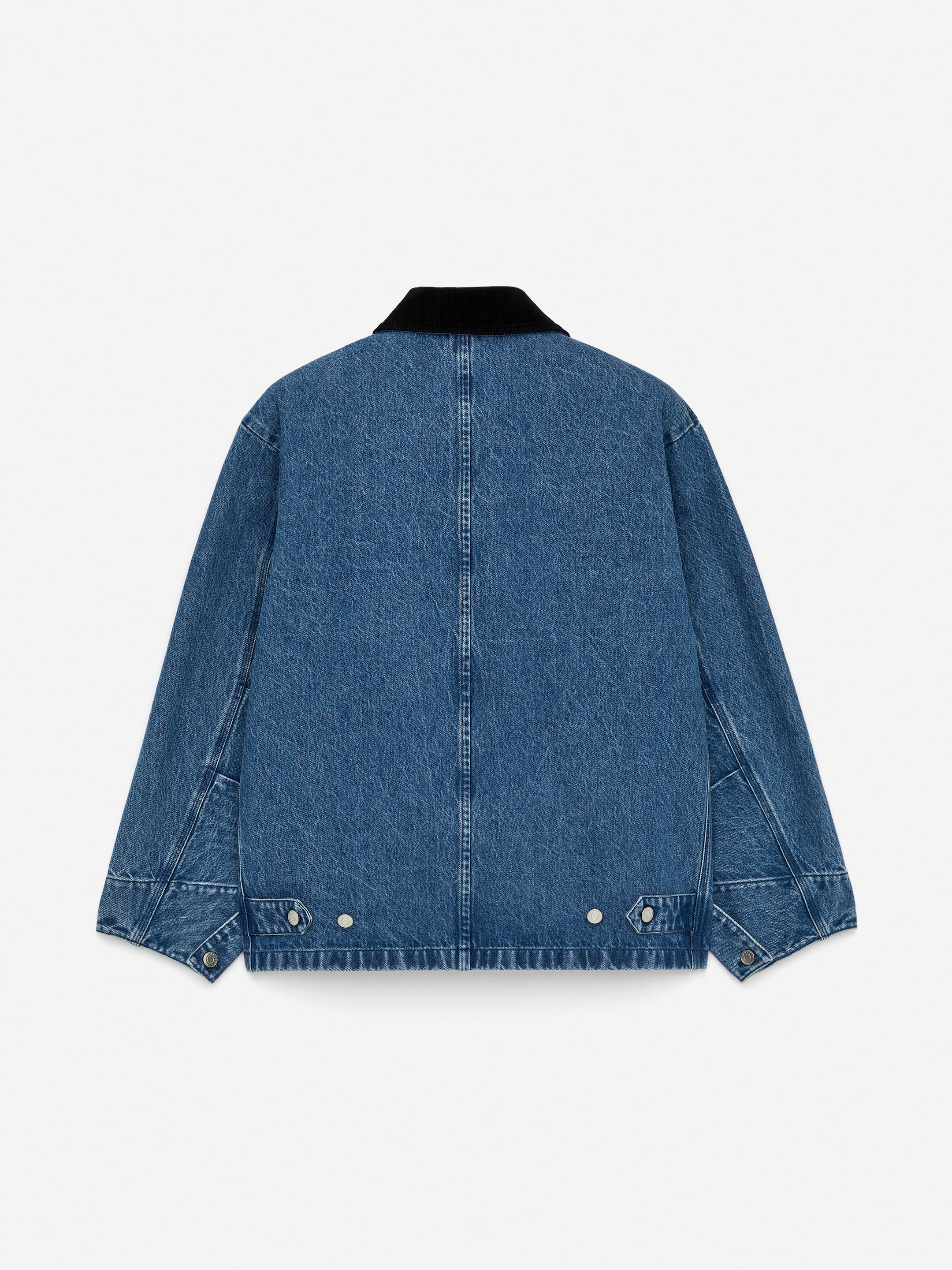 Cord-Collar Denim Jacket - Blue - Oversized - Women - StillMedia/DescriptiveStillLife - 7