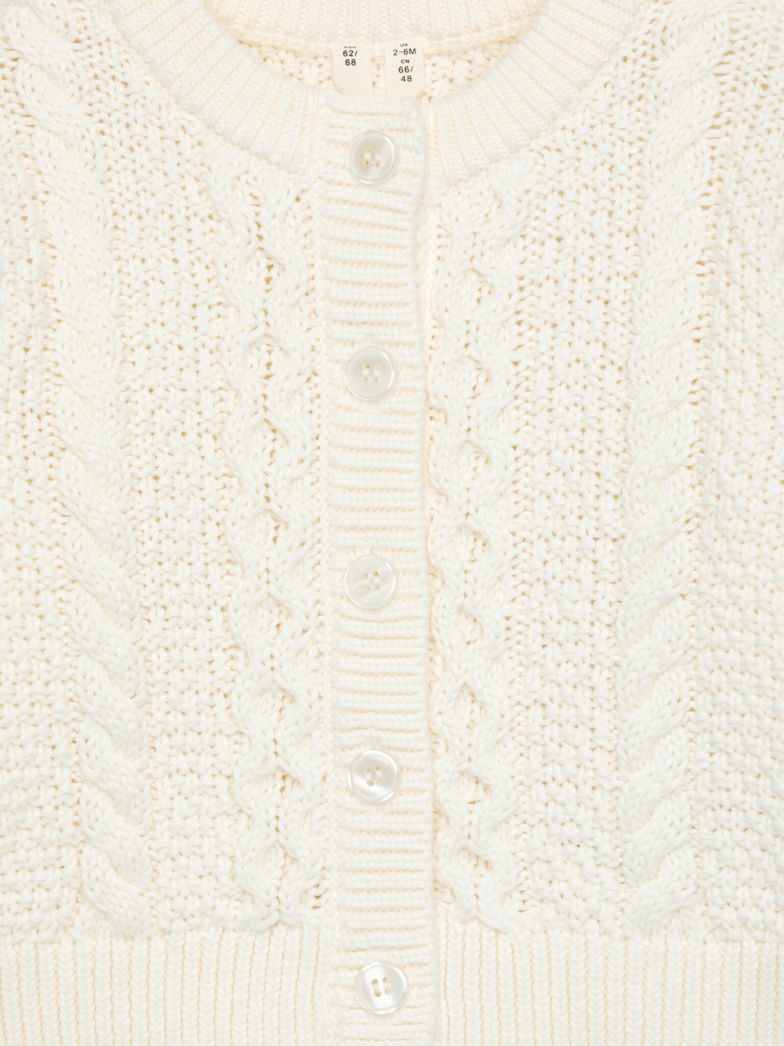 Strickjacke mit Zopfmuster - Weiß - 2