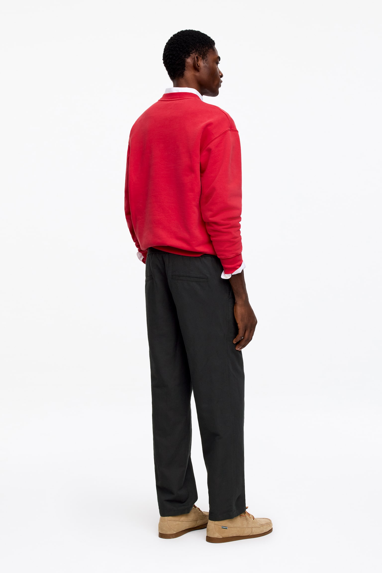 Pantaloni in misto lino-Nero - 5