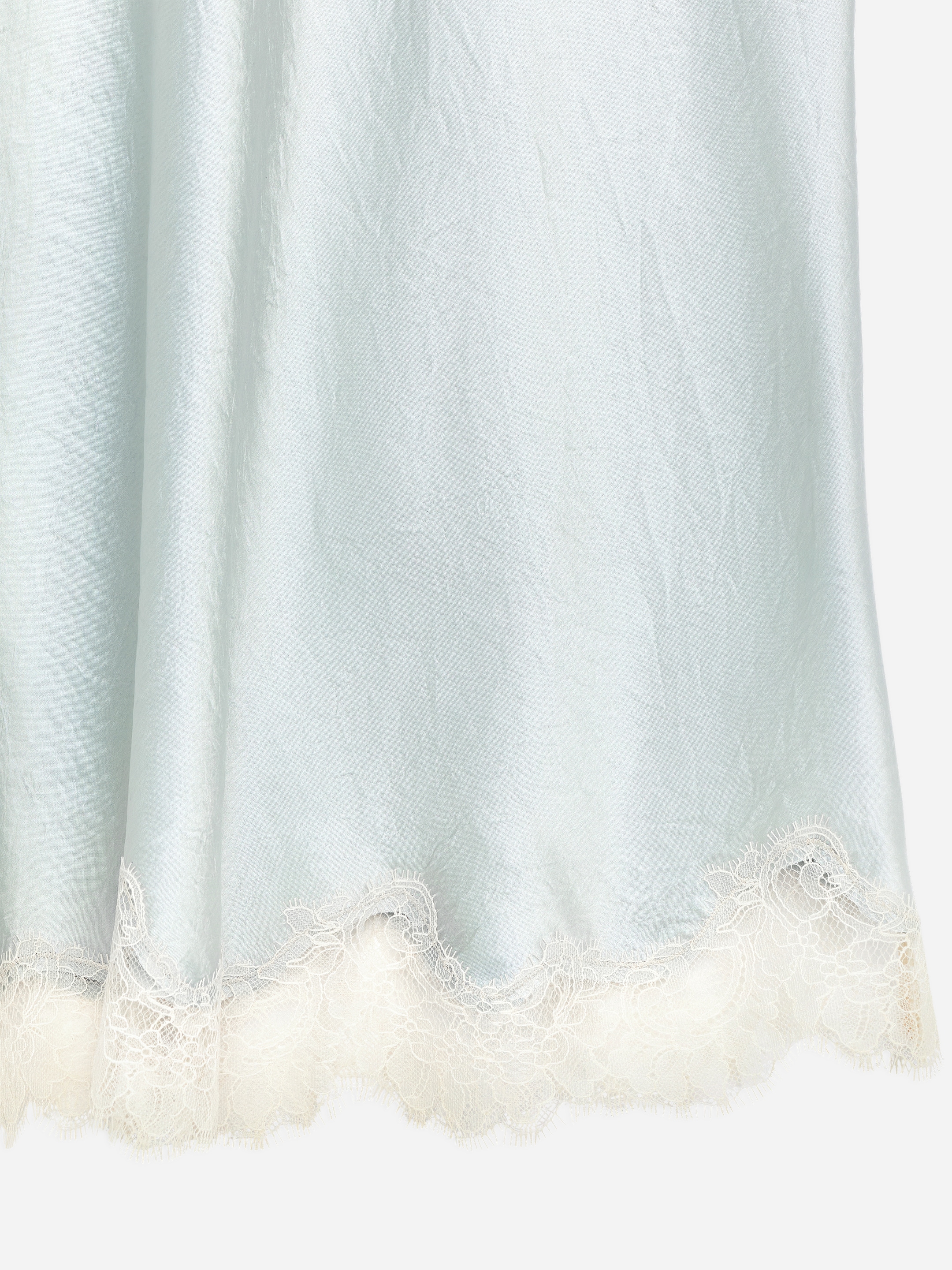 Lace-Detail Satin Skirt - Dusty Turquoise - Regular fit - Women - StillMedia/DescriptiveDetail - 1